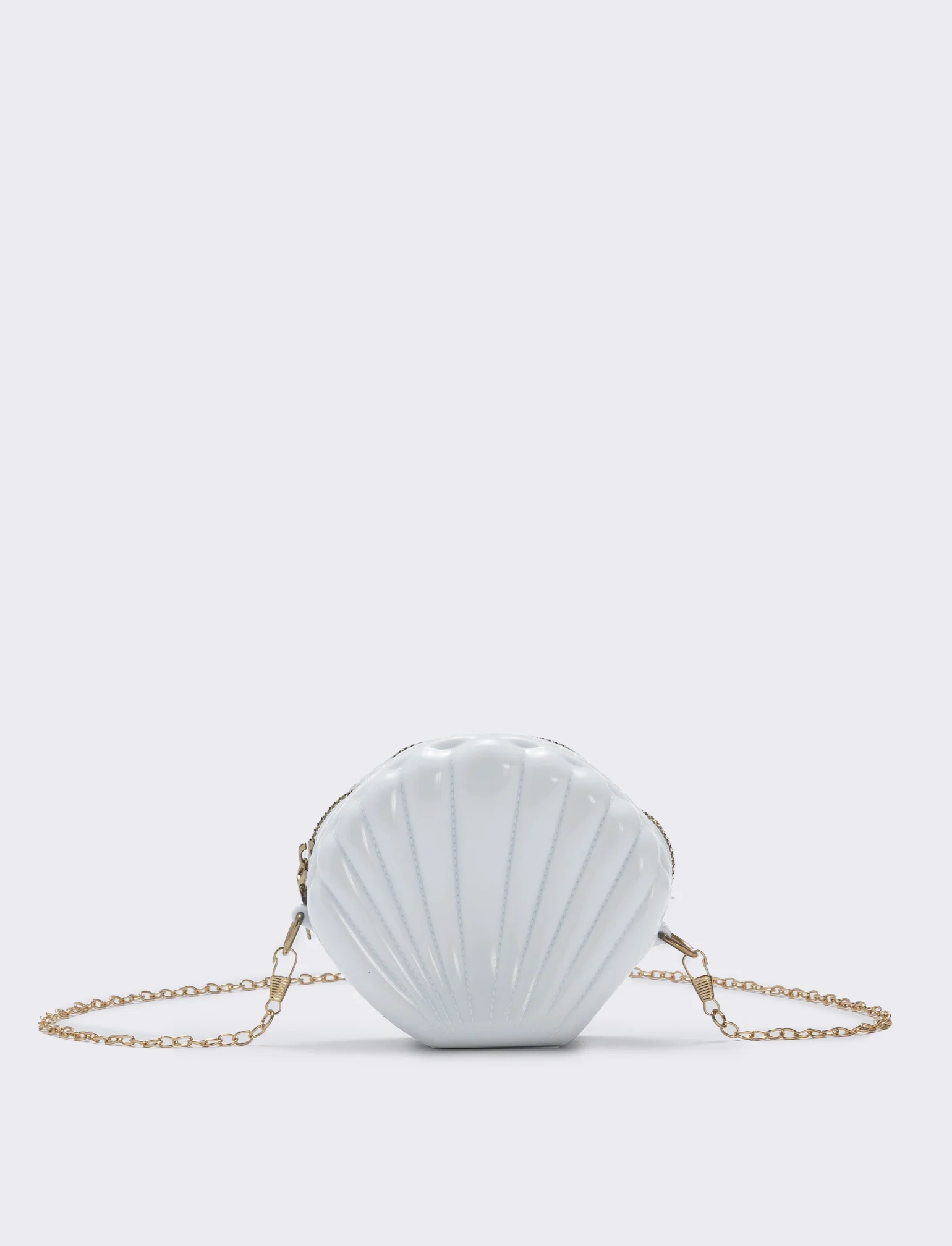 Borsetta conchiglia in PVC per bambina - Bianco