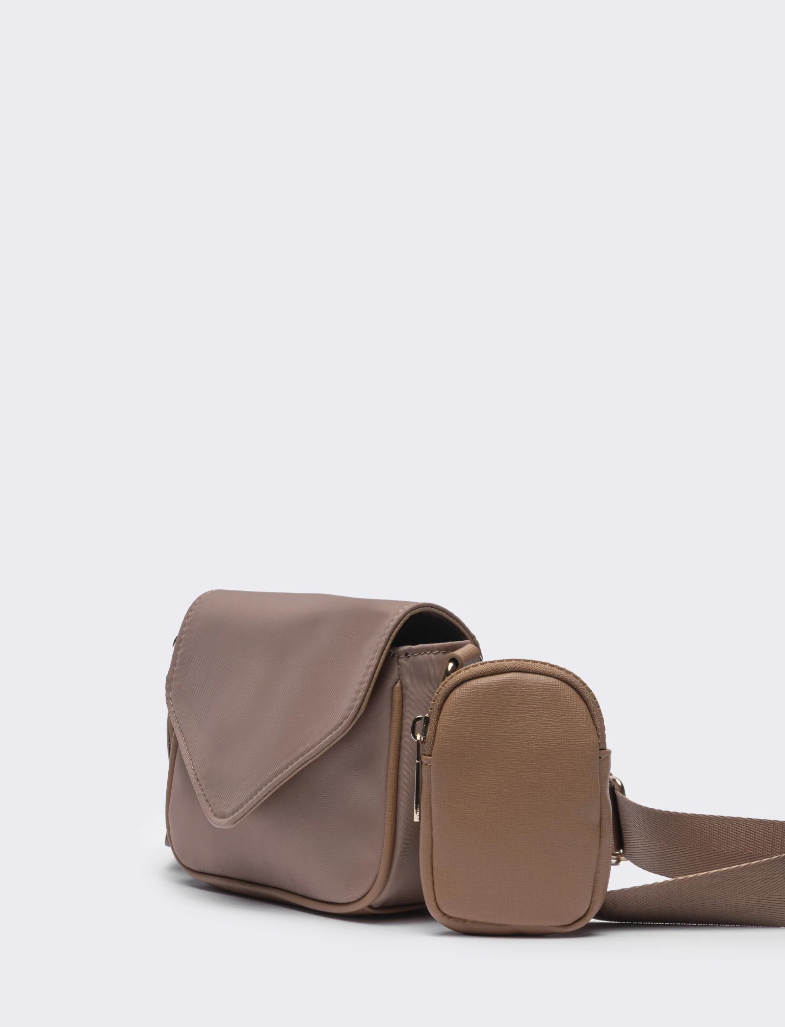 Borsetta donna tracolla in nylon con portamonete l17/h11/p6cm - Beige - Image 2