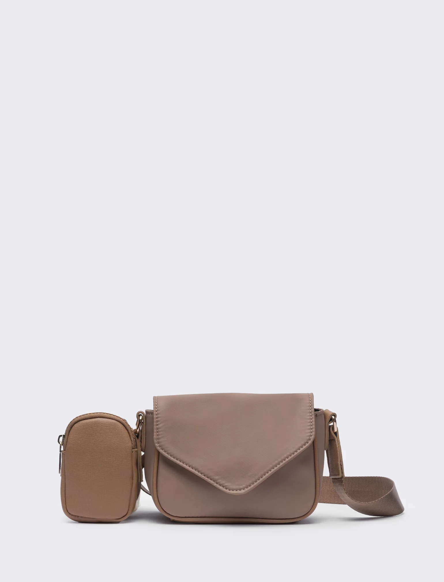 Borsetta donna tracolla in nylon con portamonete l17/h11/p6cm - Beige - Image 3