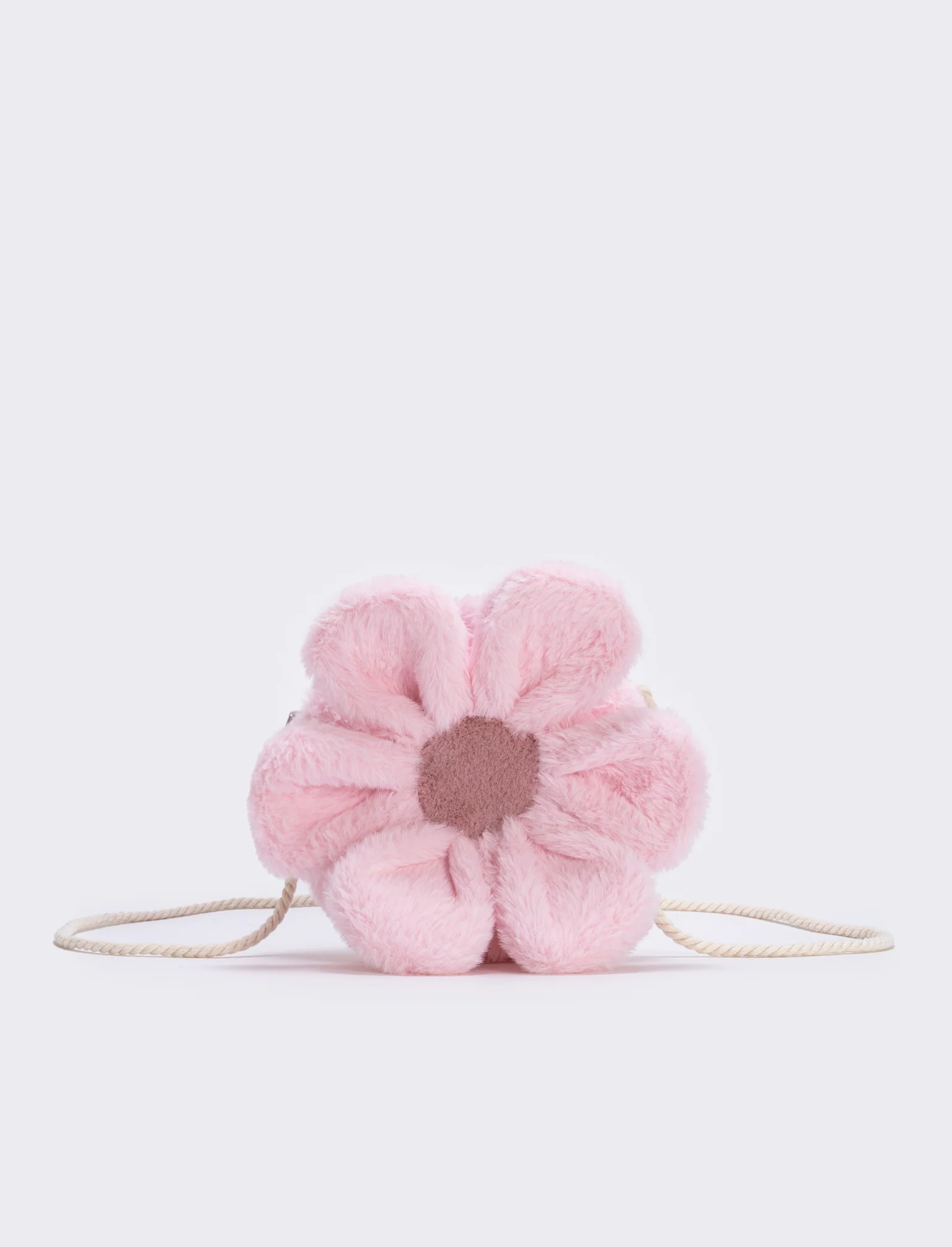 Borsetta margherita in pelliccia finta con tracolla - Rosa