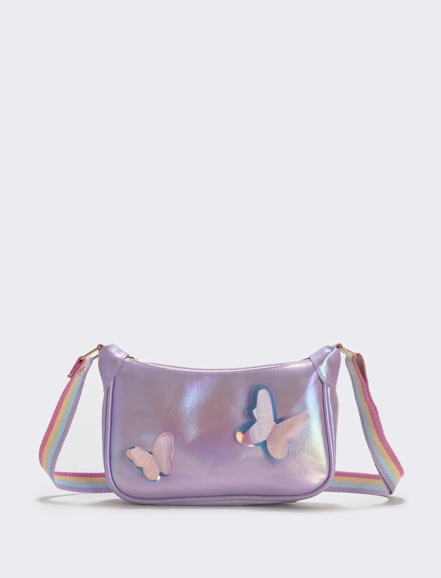 Borsetta rettangolare con farfalle glitter - Lilla