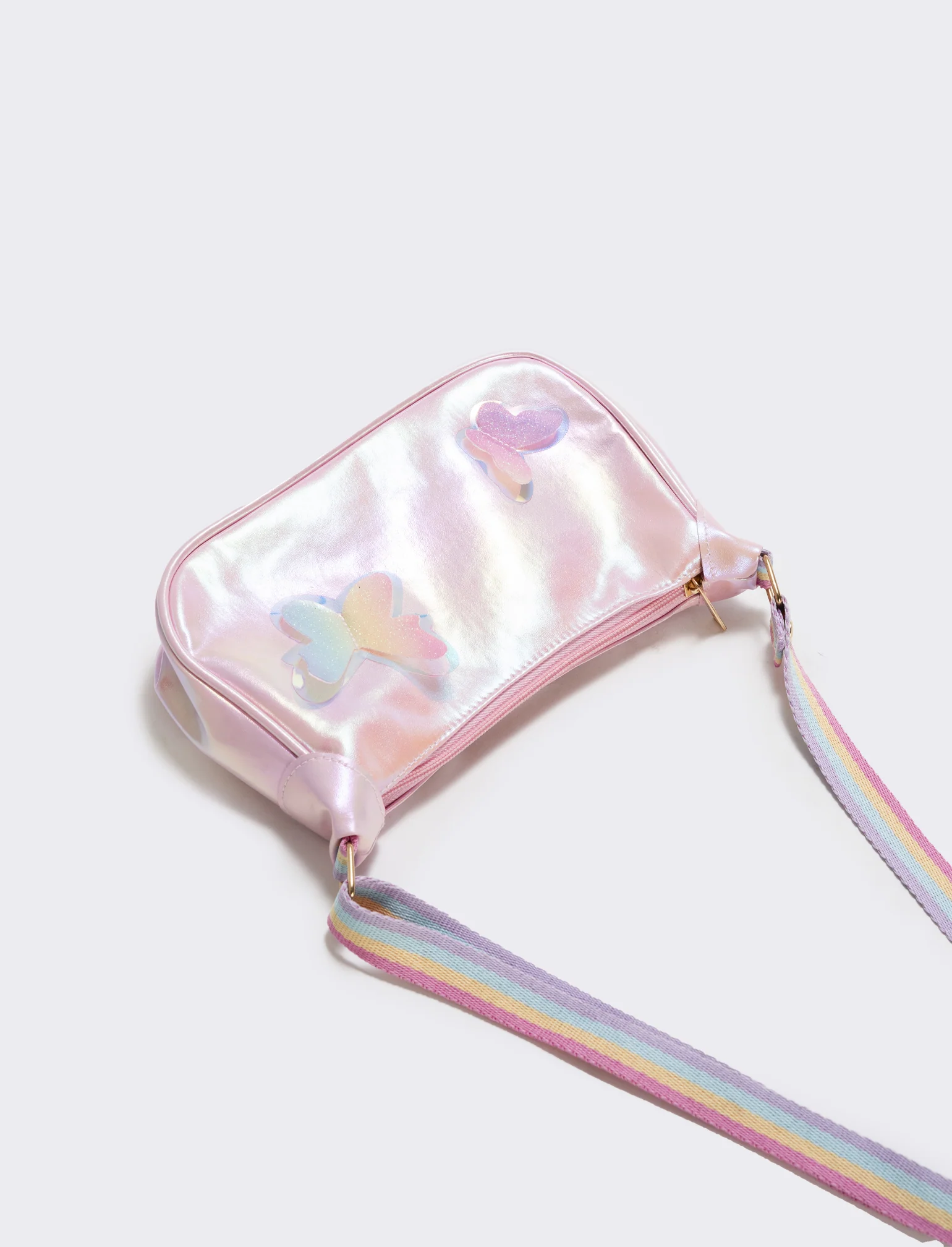 Borsetta rettangolare con farfalle glitter - Rosa - Image 2