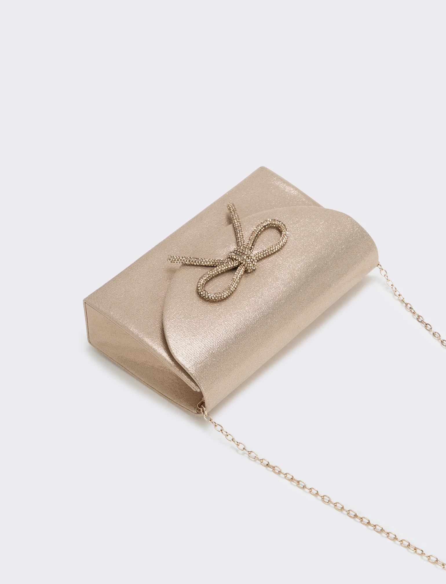 Borsetta rigida con fiocco e strass - Rosa - Image 3