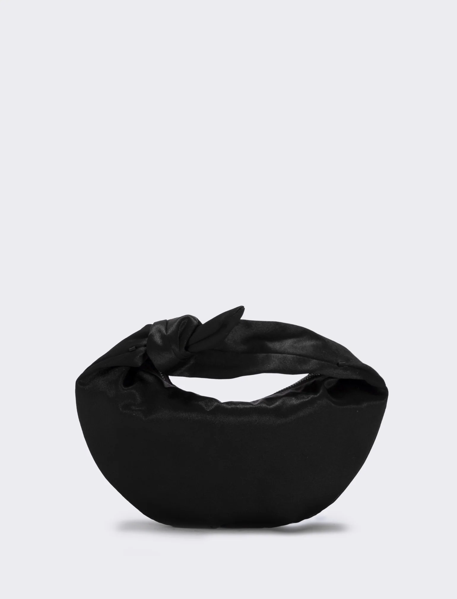 Borsetta satin con nodo e tracollina elegante - Nero