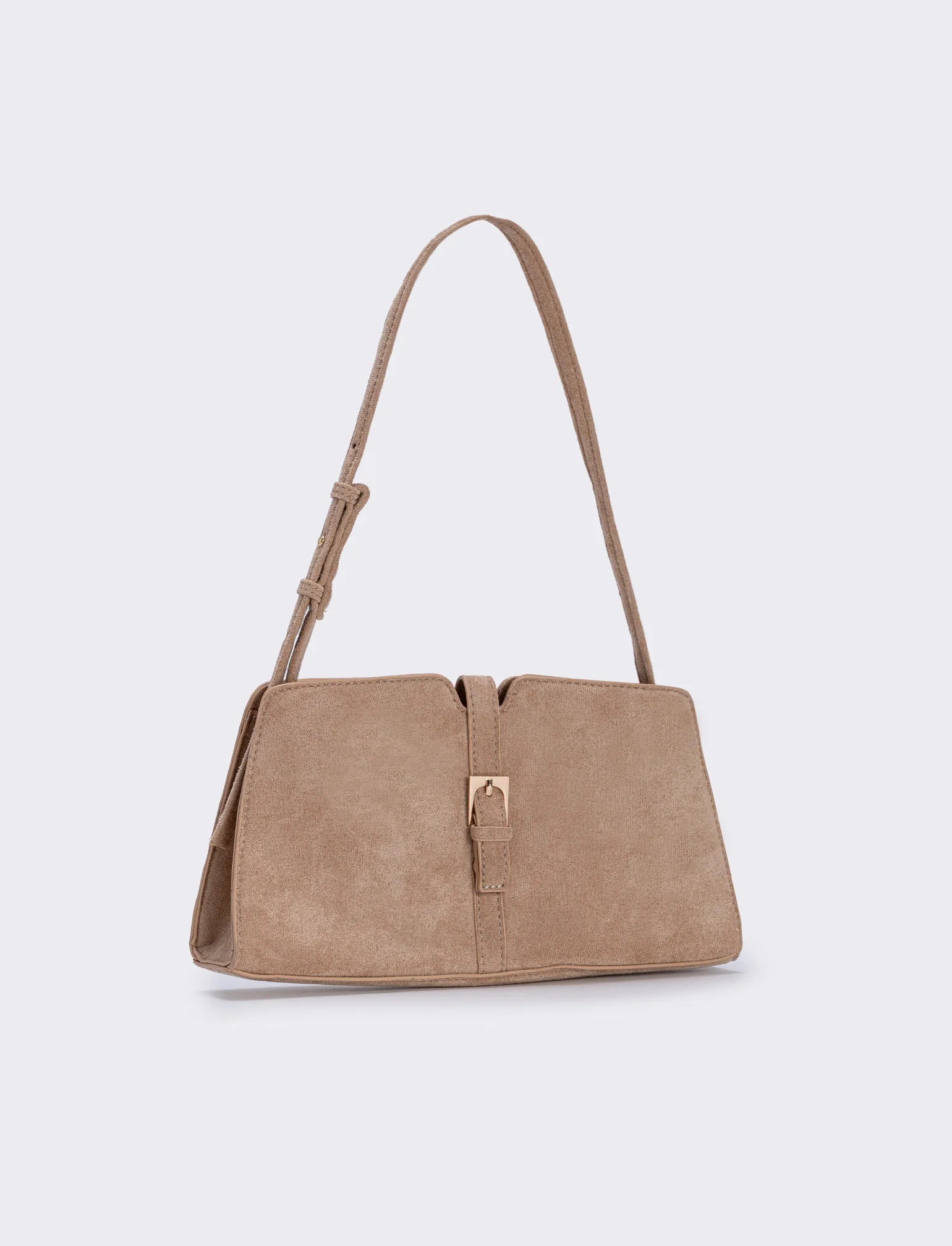 Borsetta suede con fibbia elegante - Beige - Image 2