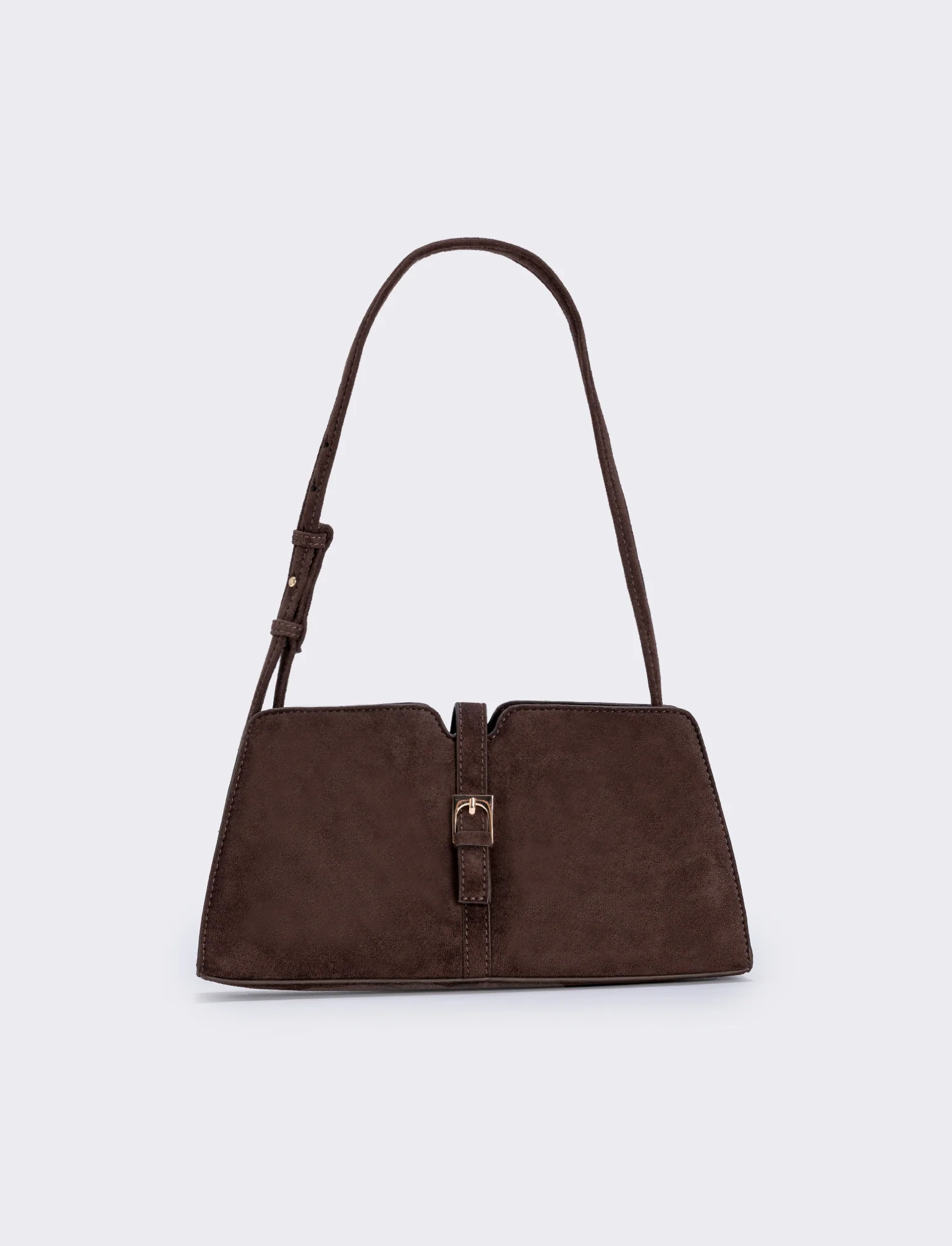 Borsetta suede con fibbia elegante - Moro