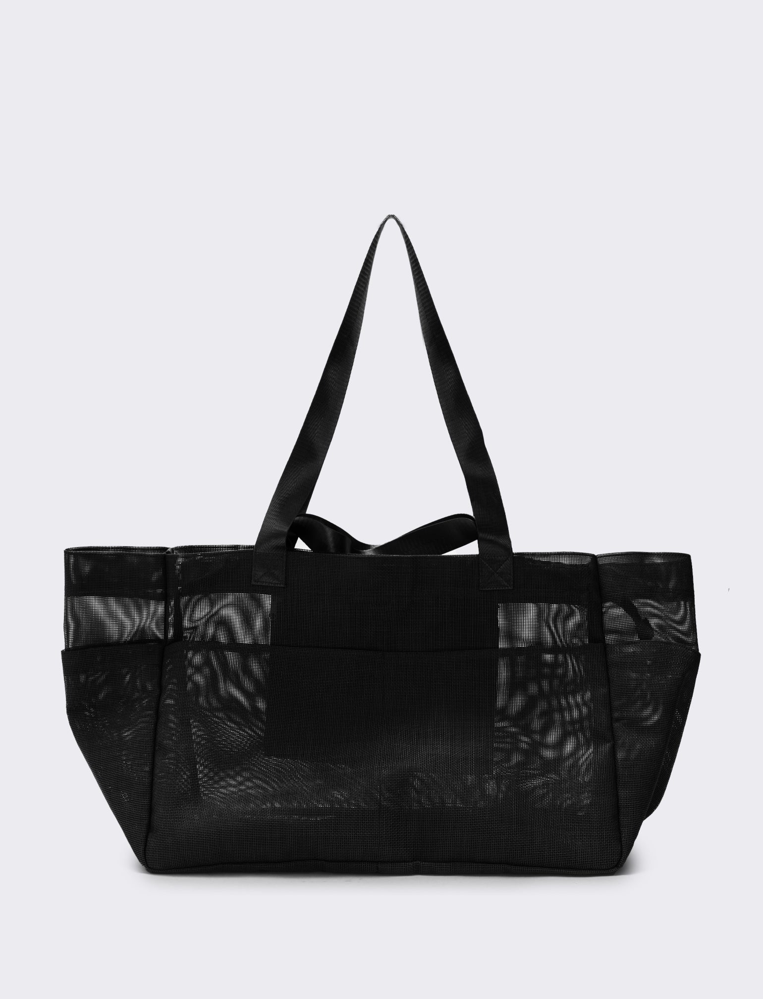 Borsone shopper grande a rete - Nero - Image 2