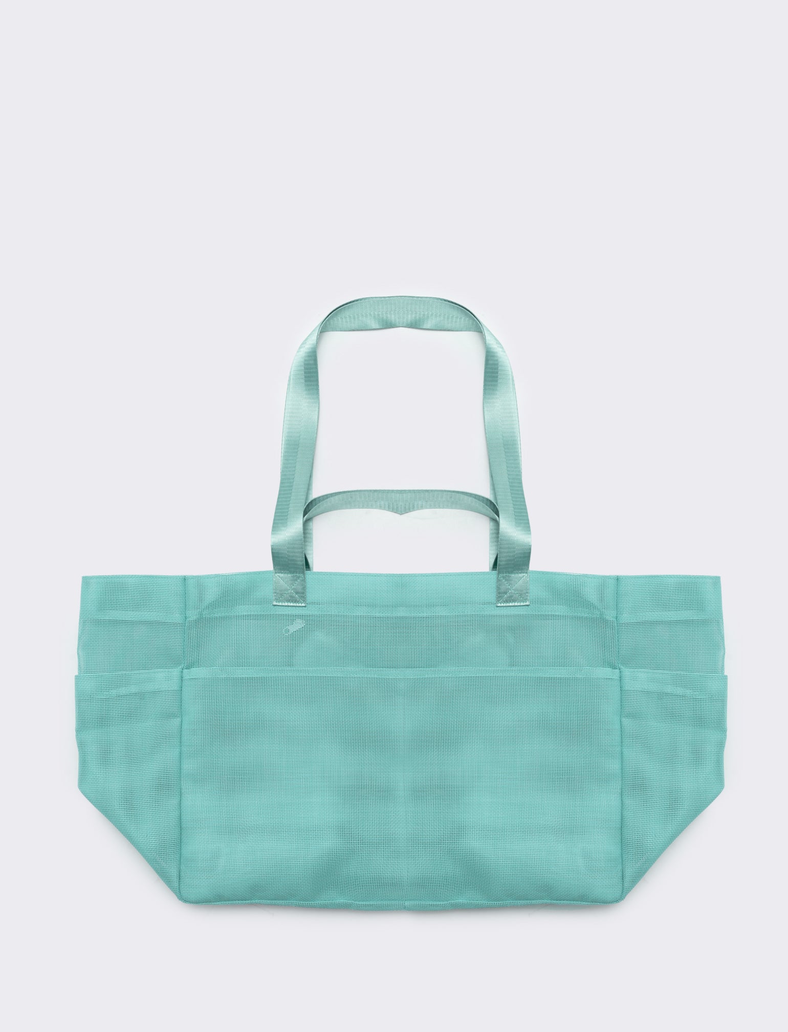 Borsone shopper grande a rete - Turchese