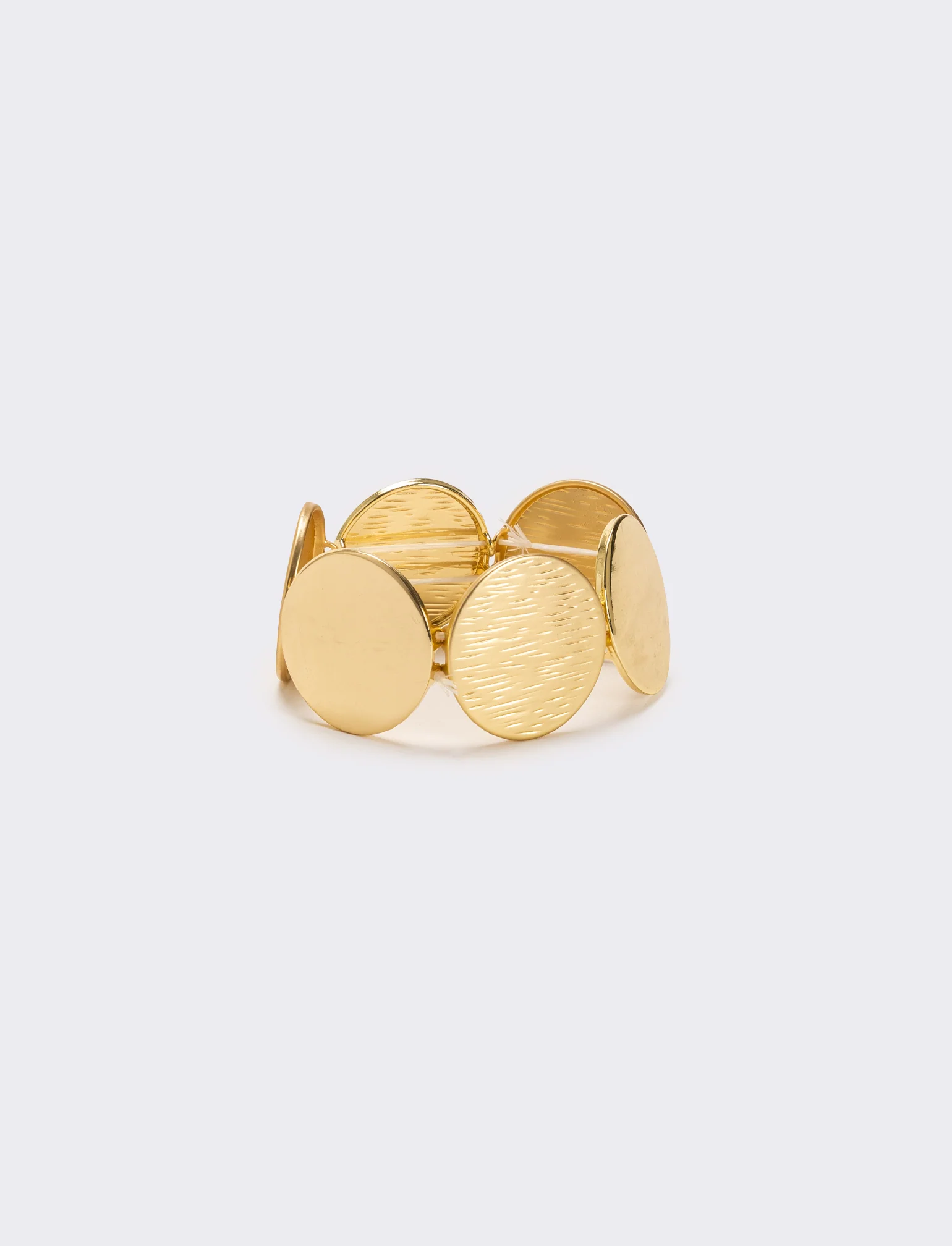 Bracciale bottoni rotondi lucido e opaco - Oro - Image 2