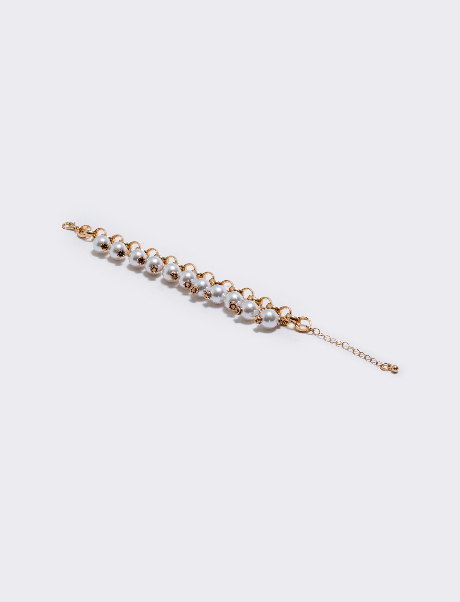 Bracciale con perline e catenina elegante - Oro - Image 2