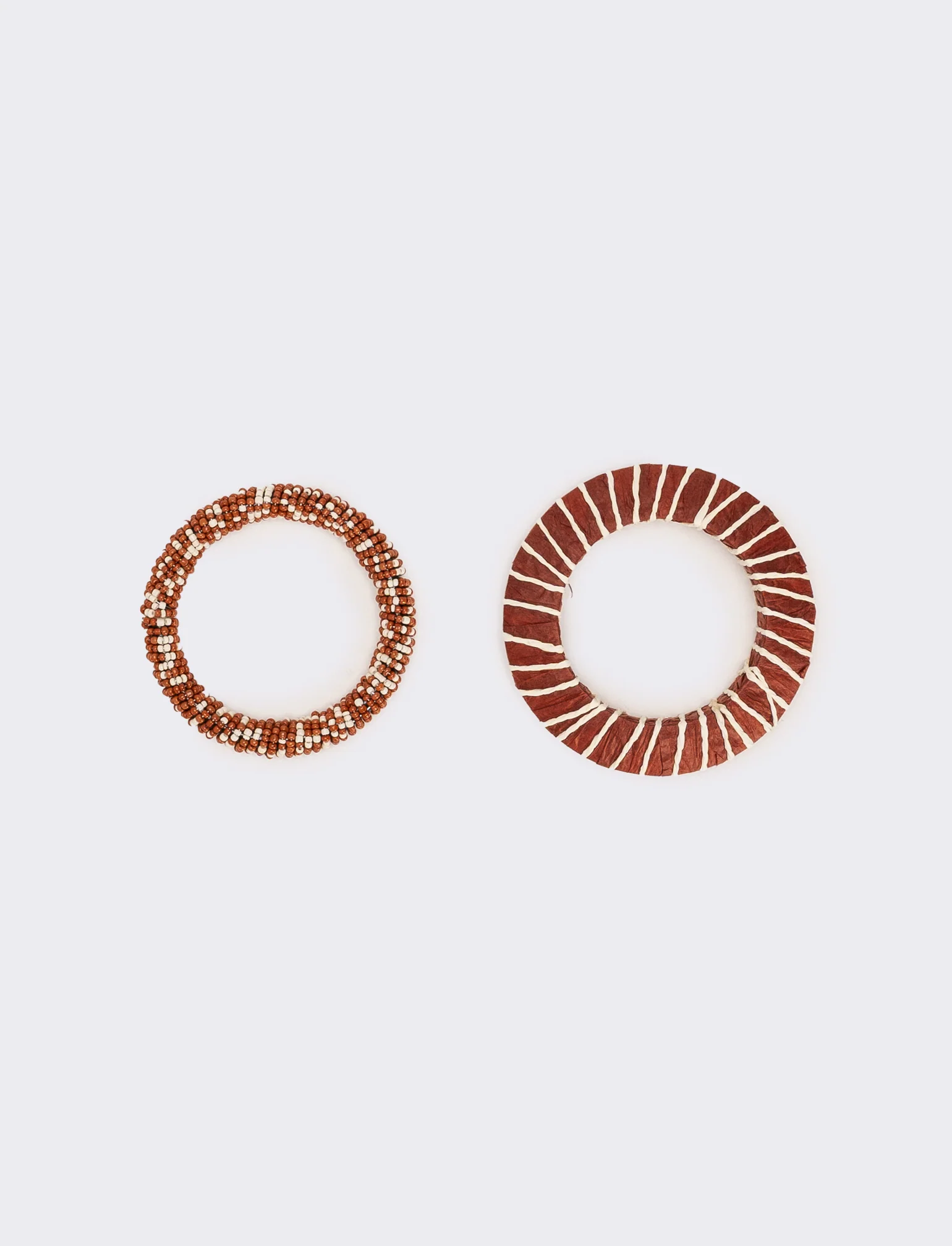 Bracciale donna 2 paia conteria raffia - Arancio - Image 2