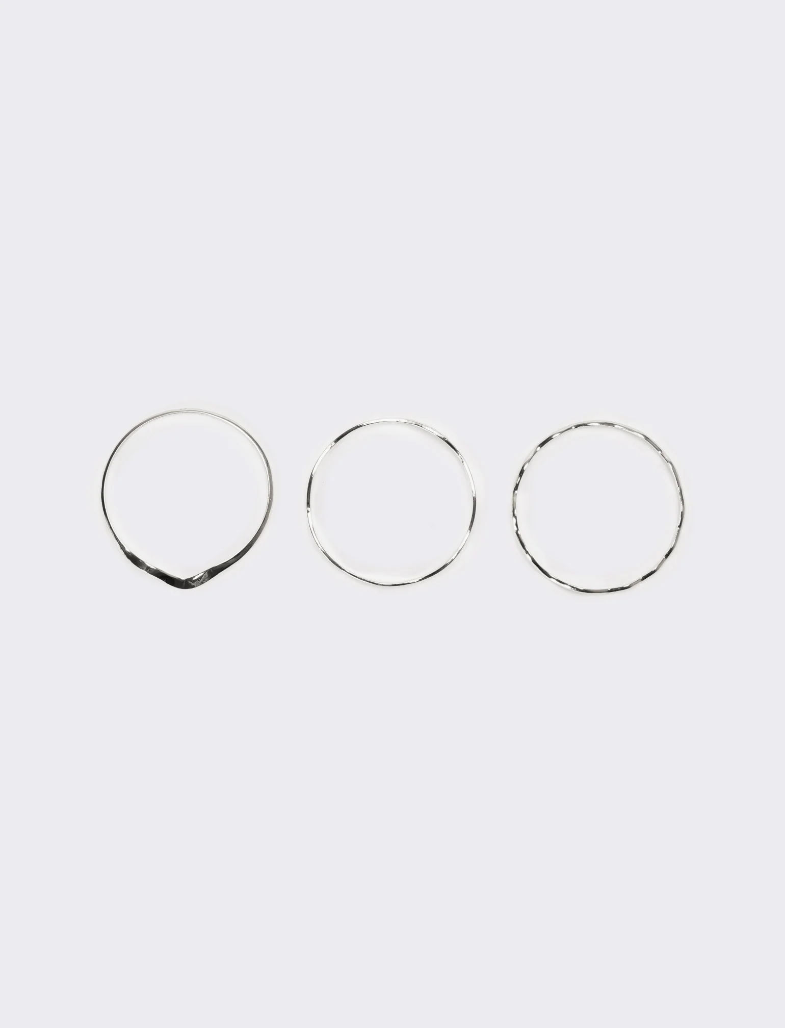 Bracciale donna 3 pezzi ondulati - Argento
