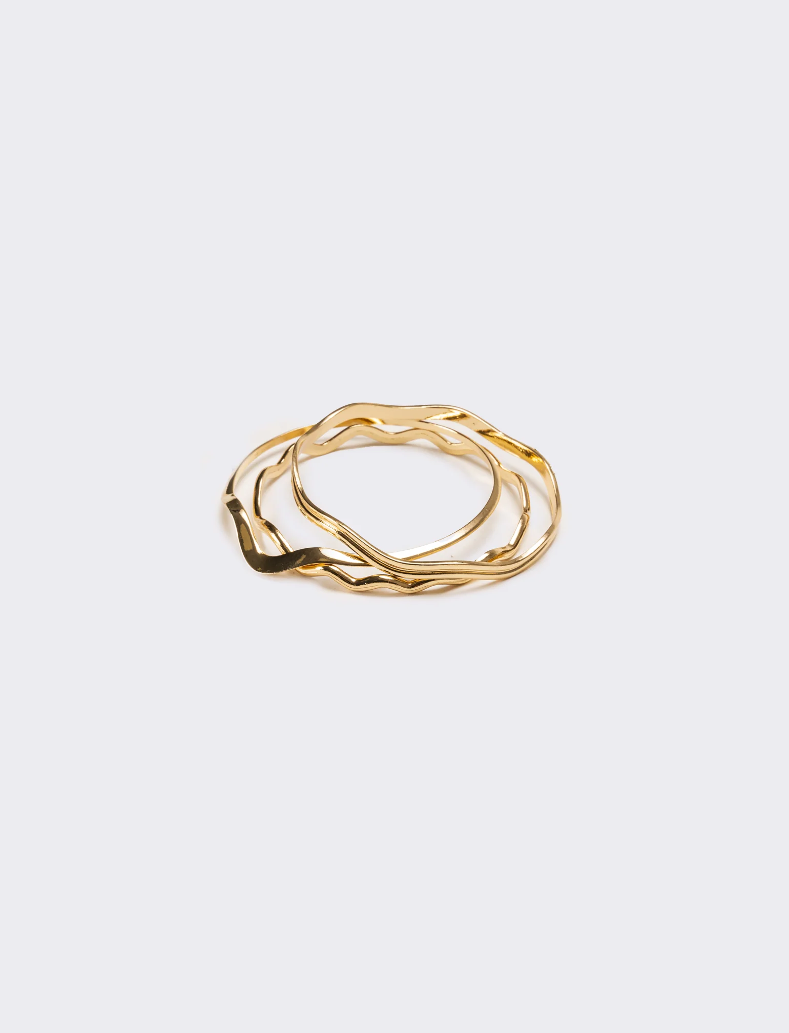 Bracciale donna 3 pezzi ondulati - Oro - Image 2