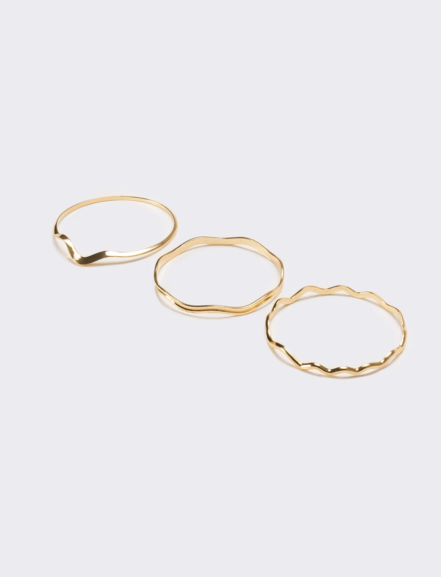 Bracciale donna 3 pezzi ondulati - Oro - Image 3