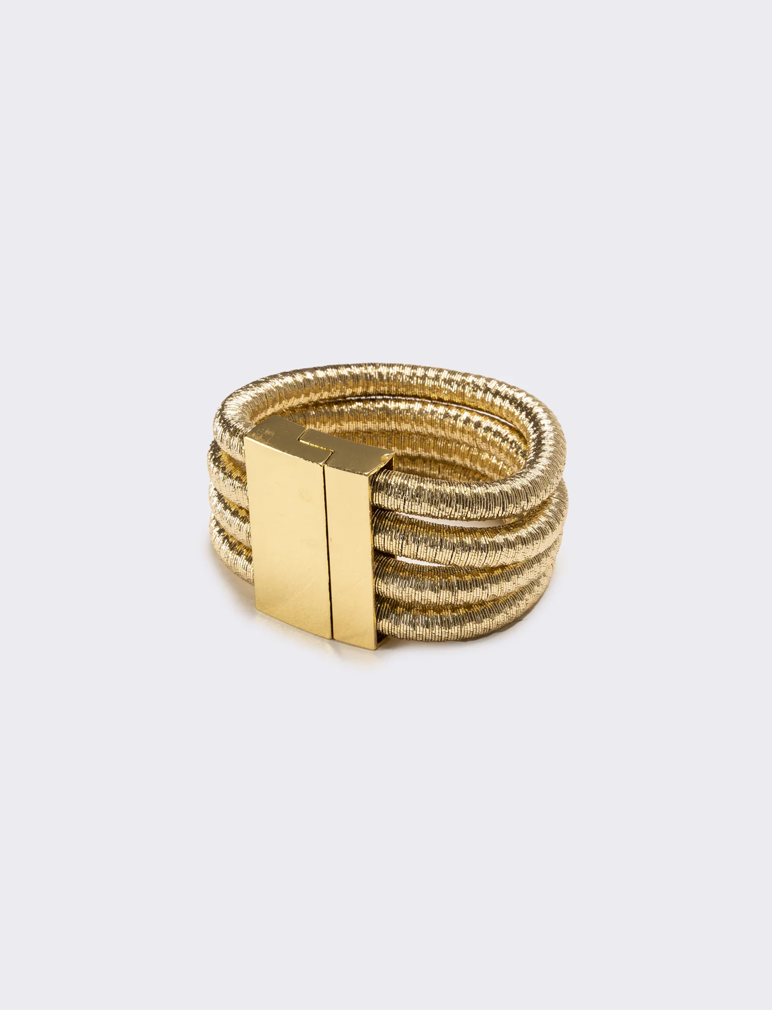 Bracciale donna 4 cordoni con chiusura metallica - Oro - Image 2