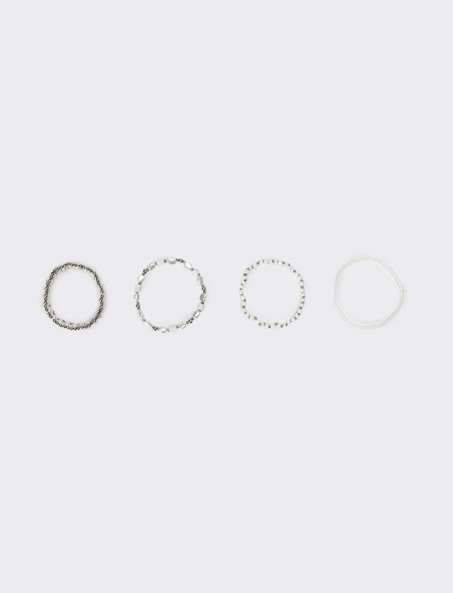 Bracciale donna 4 fili elastici - Argento