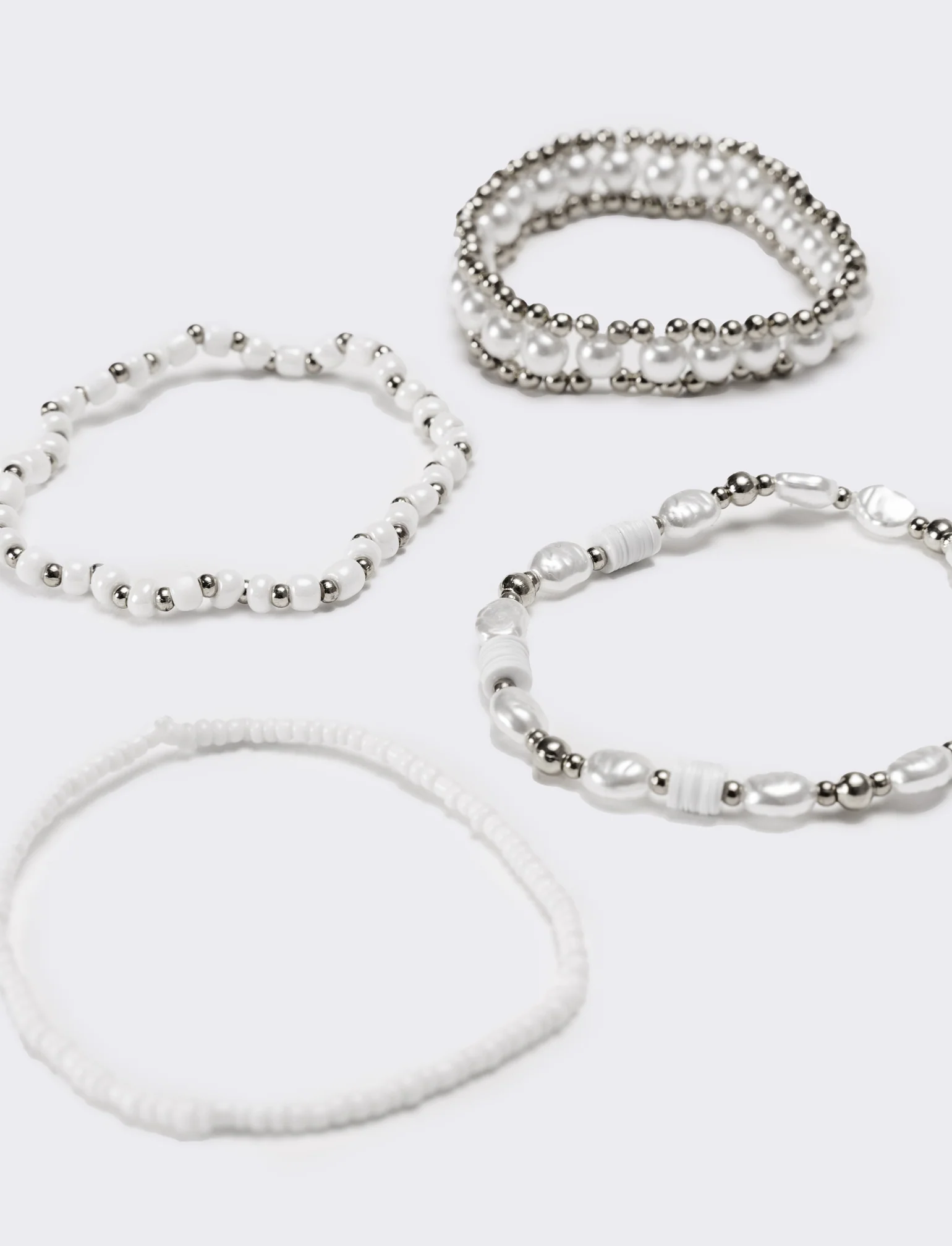 Bracciale donna 4 fili elastici - Argento - Image 3