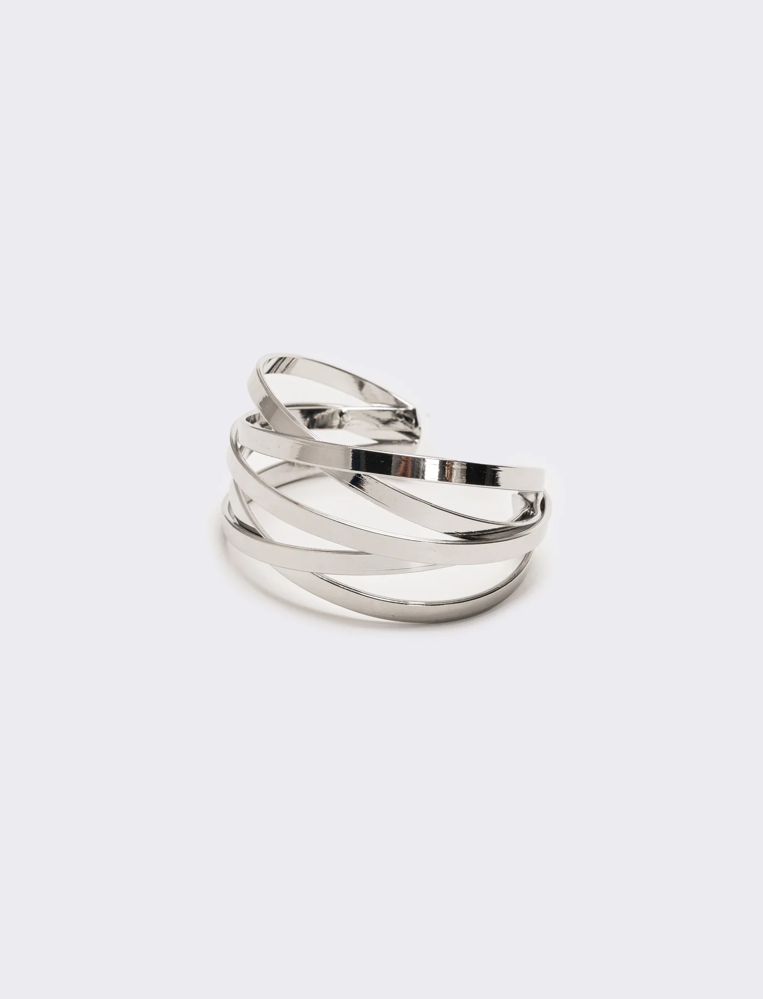 Bracciale donna 5 fili rigido aperto - Argento - Image 2