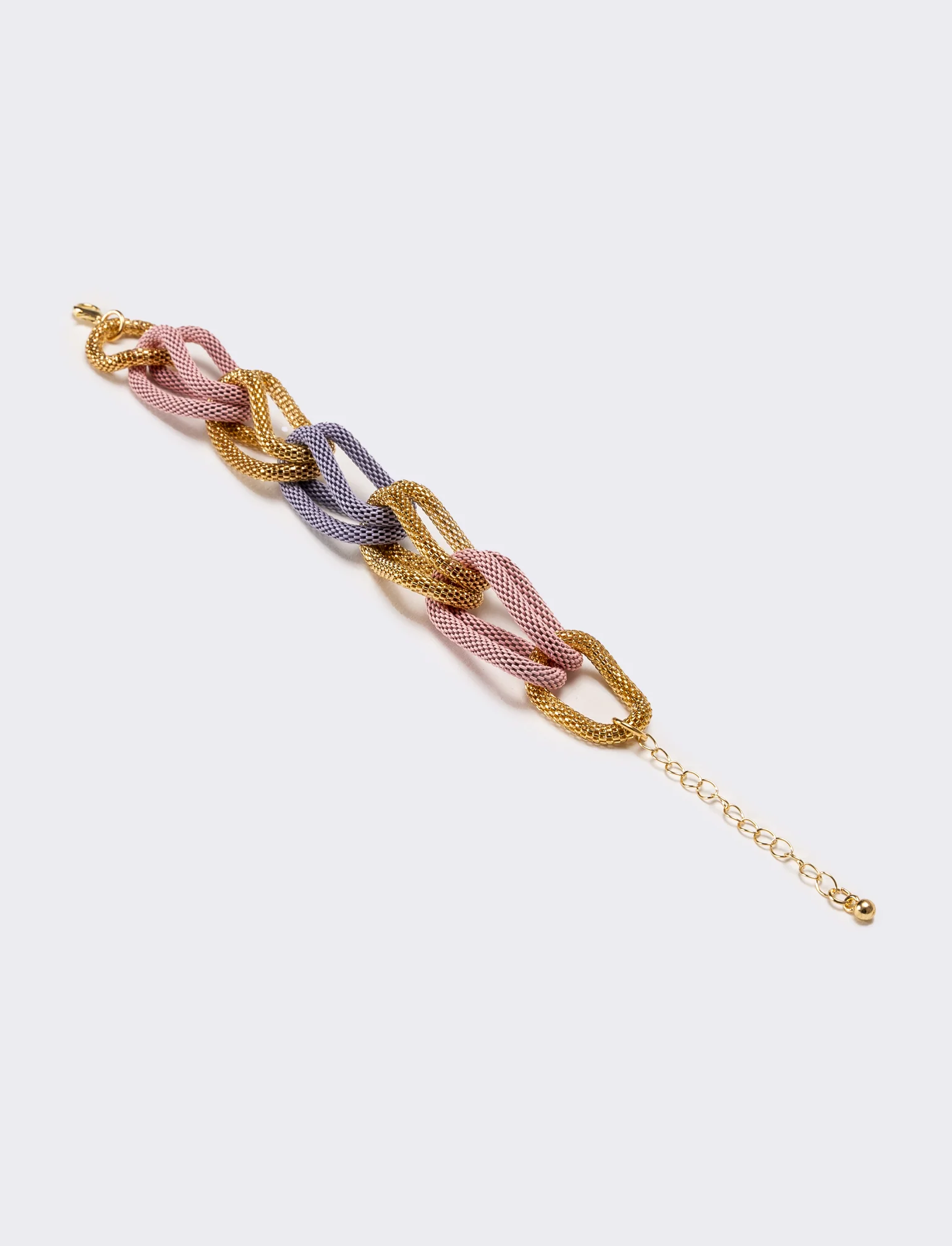 Bracciale donna maglia metallica colorata - Lilla - Image 2