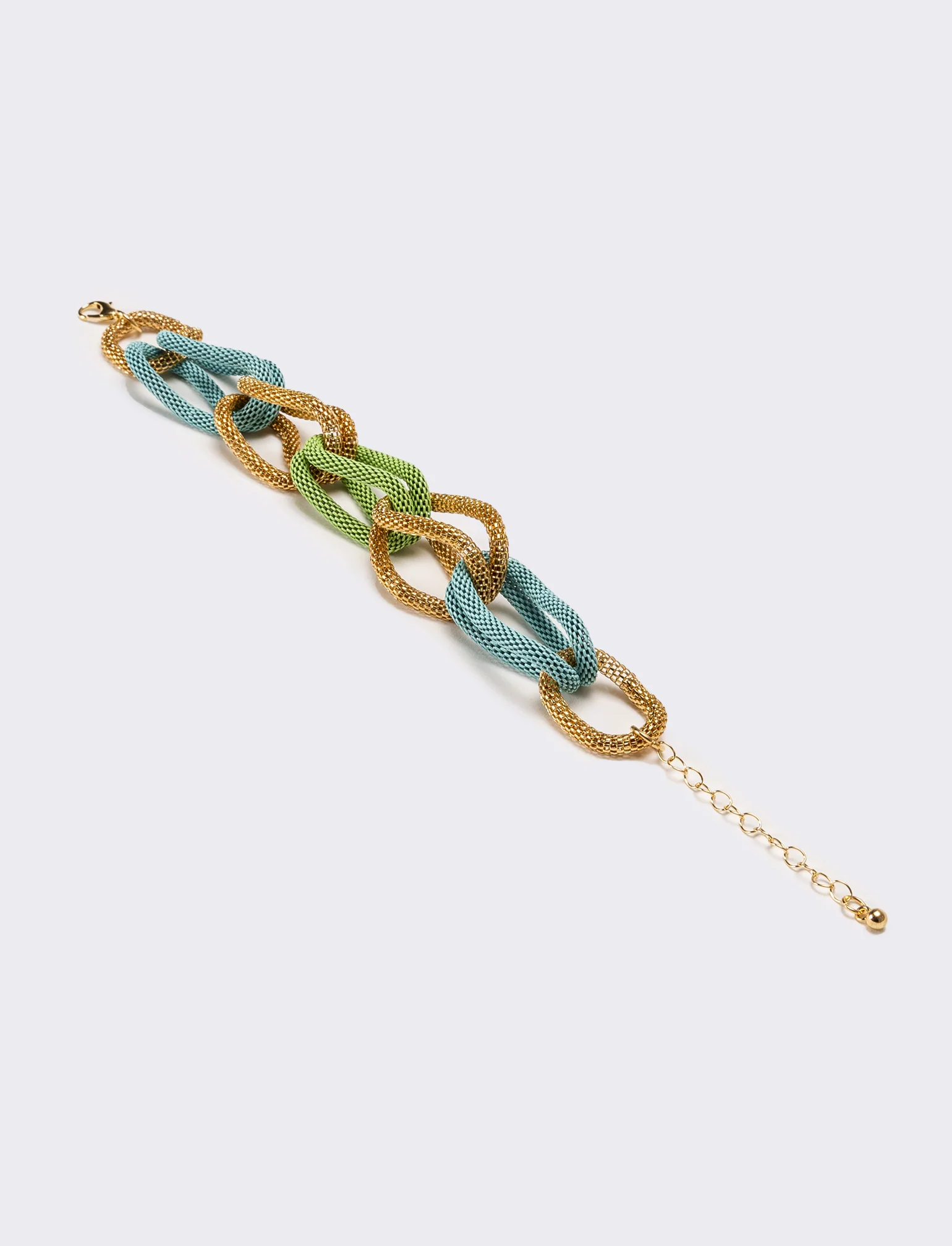Bracciale donna maglia metallica colorata - Verde - Image 2