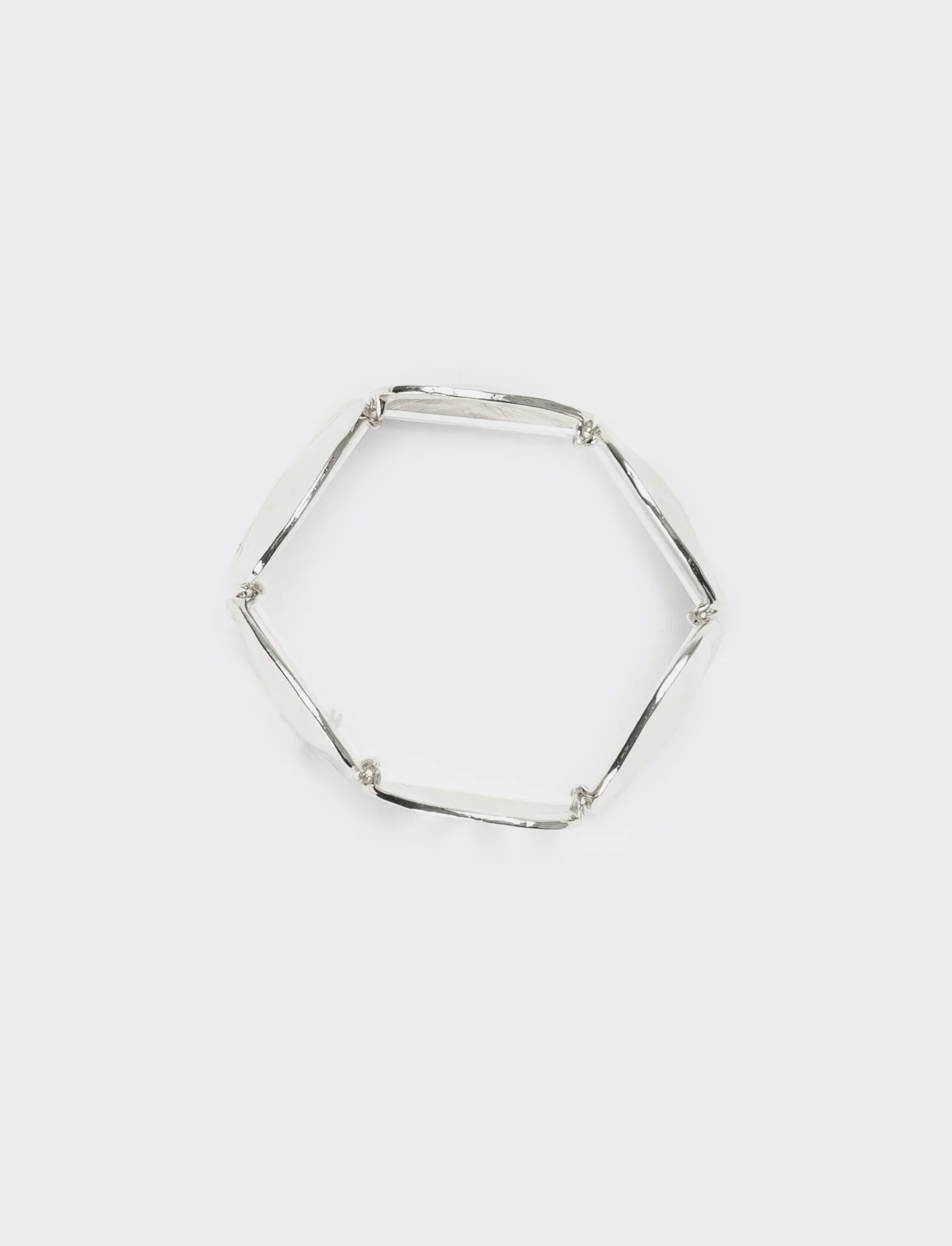 Bracciale donna martellato elastico - Argento - Image 2