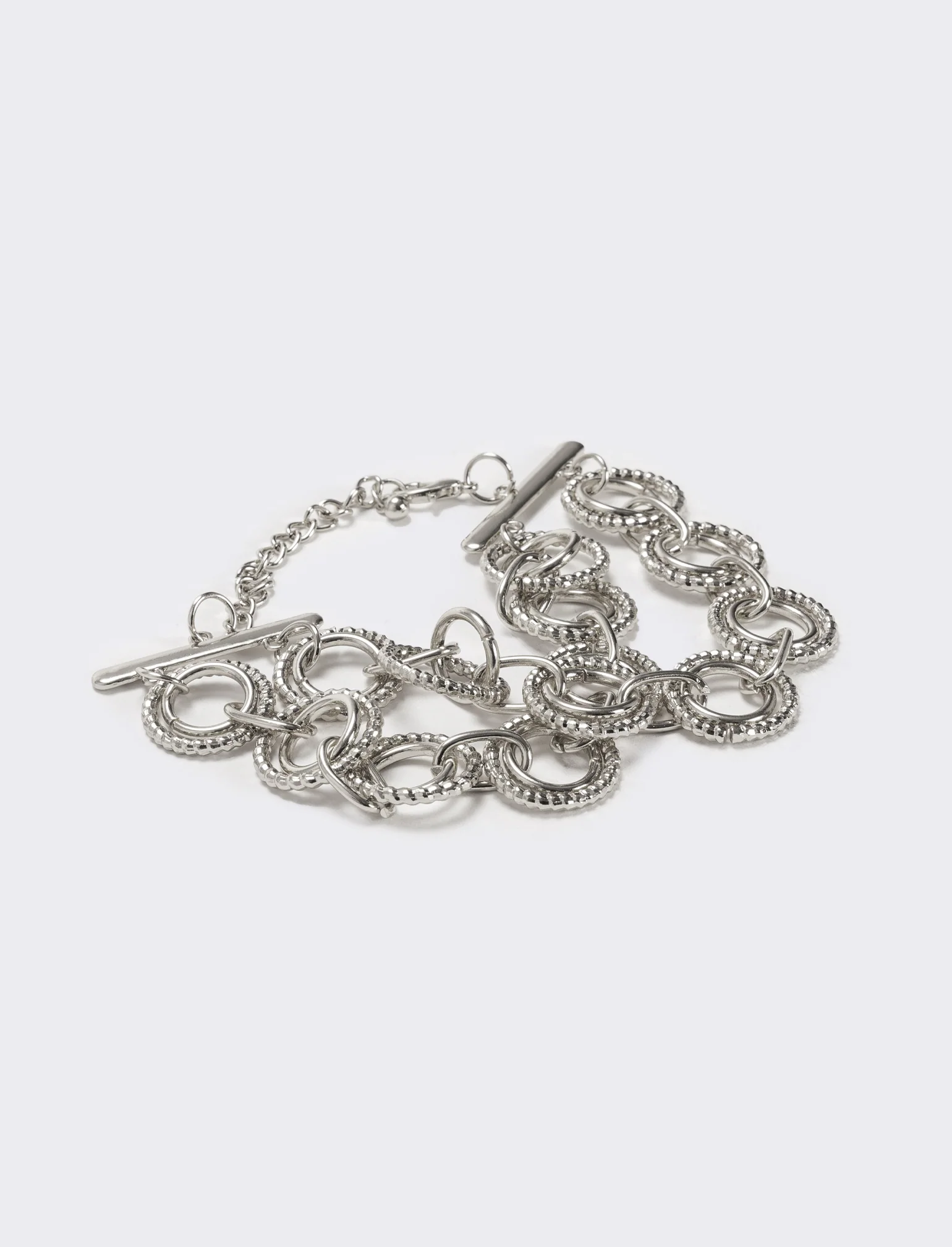 Bracciale doppio filo con cerchi - Argento - Image 3
