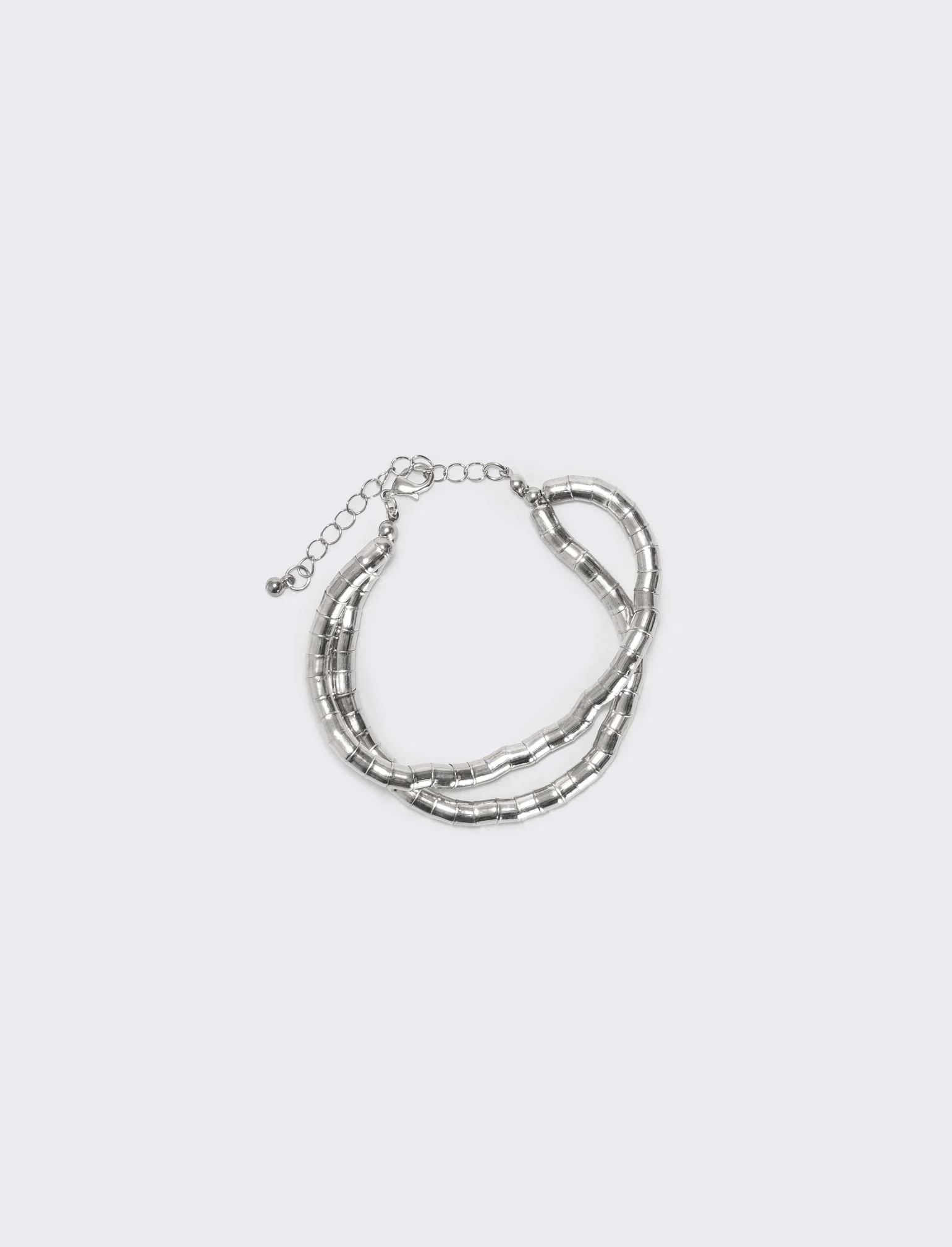 Bracciale doppio filo effetto snake - Argento