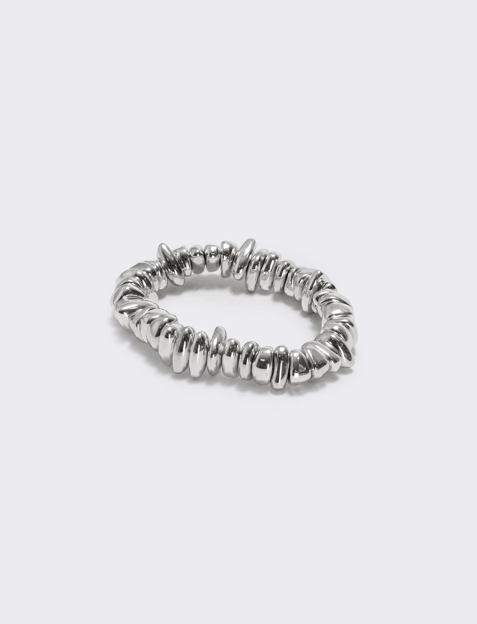 Bracciale elastico con pepite asimmetriche - Argento - Image 2