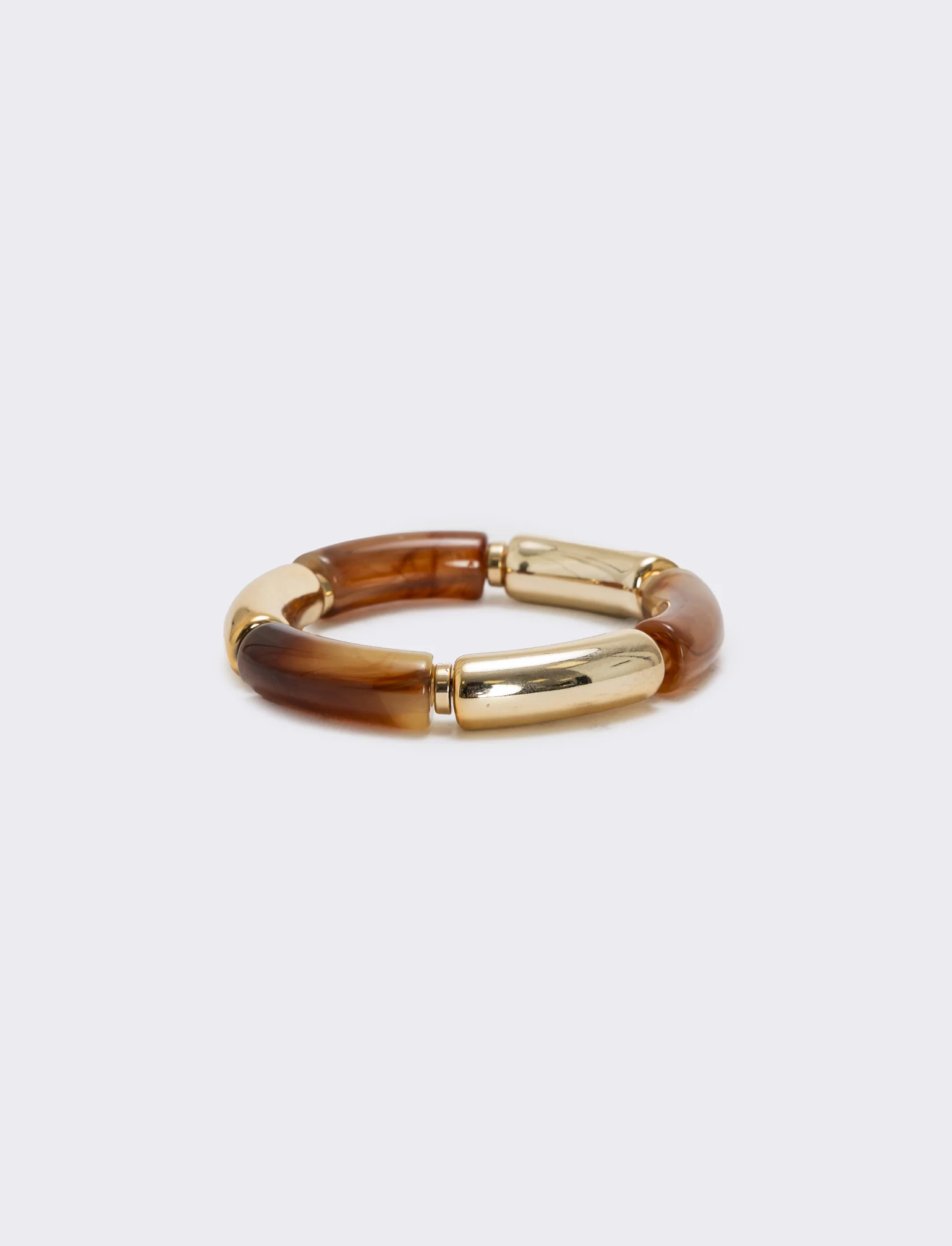 Bracciale elastico con pietre e metallo - Moro - Image 2