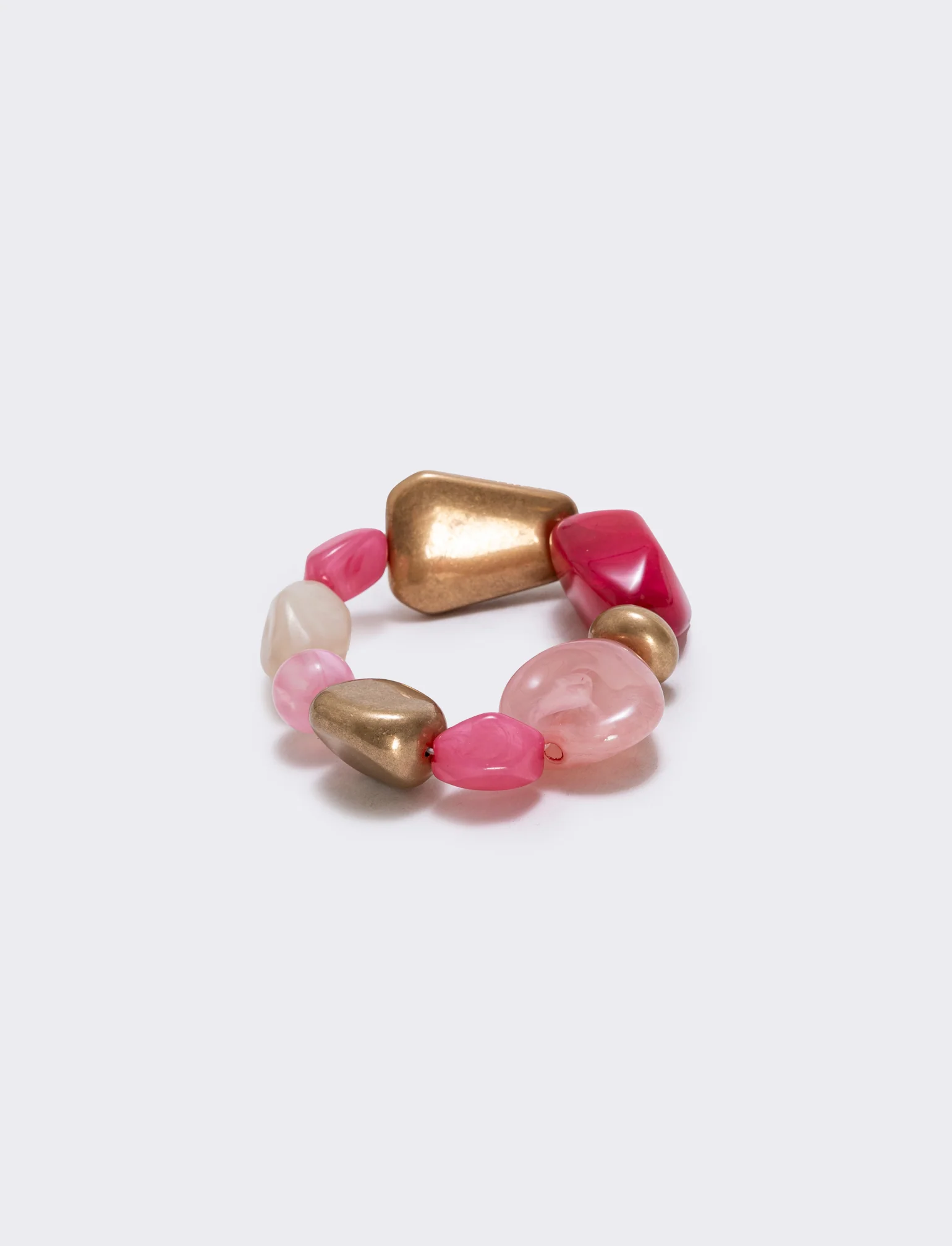 Bracciale elastico con pietre varie forme - Rosa - Image 2