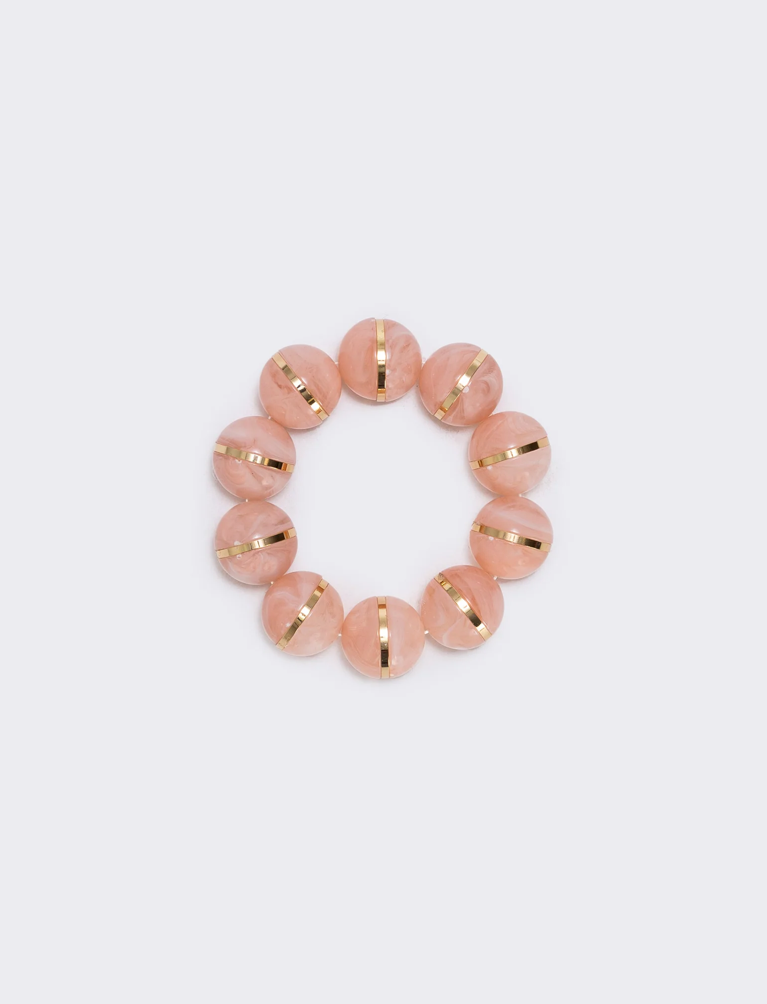 Bracciale elastico con sfere in pietra - Rosa