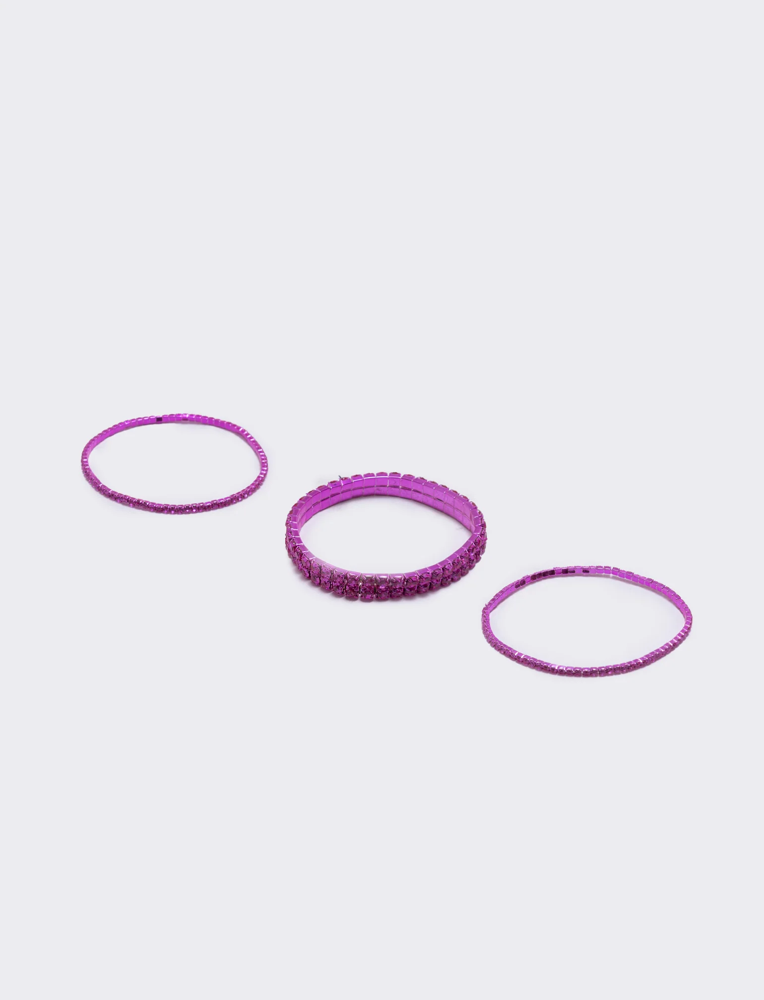 Bracciale elastico con strass - Rosa - Image 2