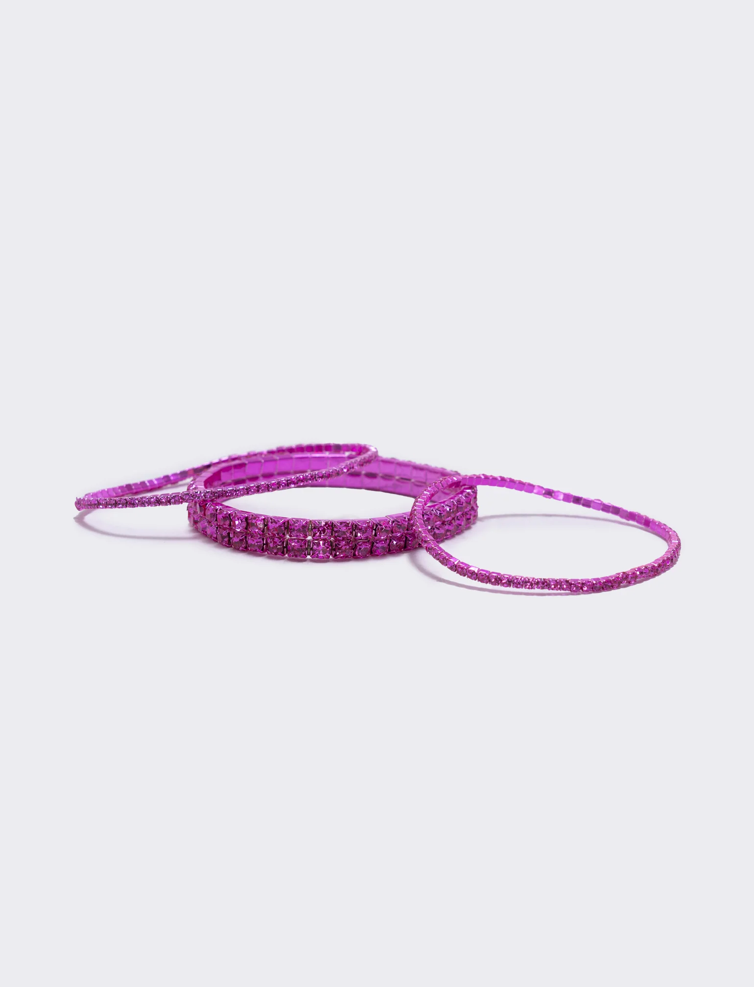 Bracciale elastico con strass - Rosa - Image 3