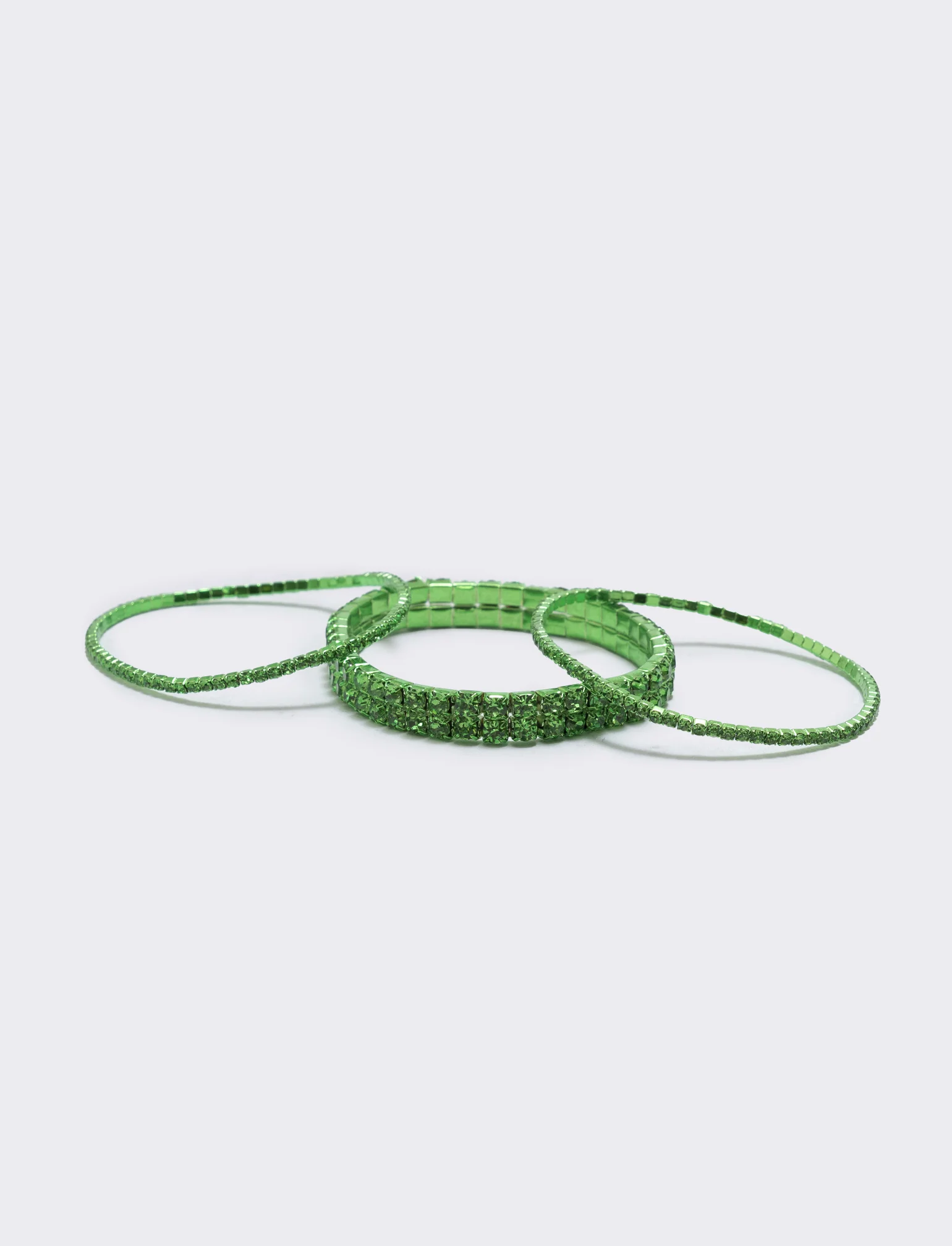 Bracciale elastico con strass - Verde - Image 2