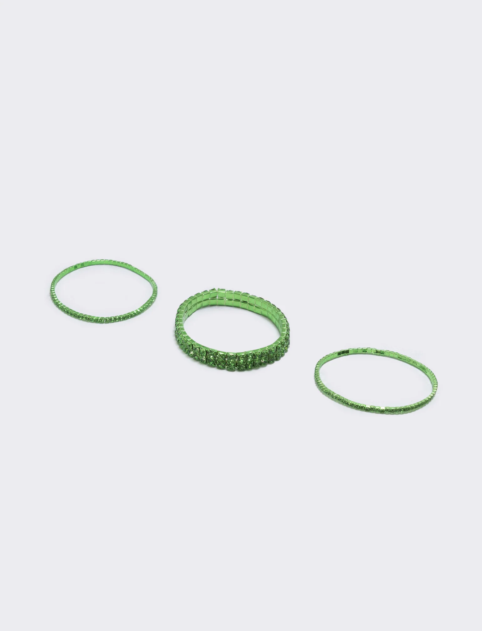 Bracciale elastico con strass - Verde - Image 3