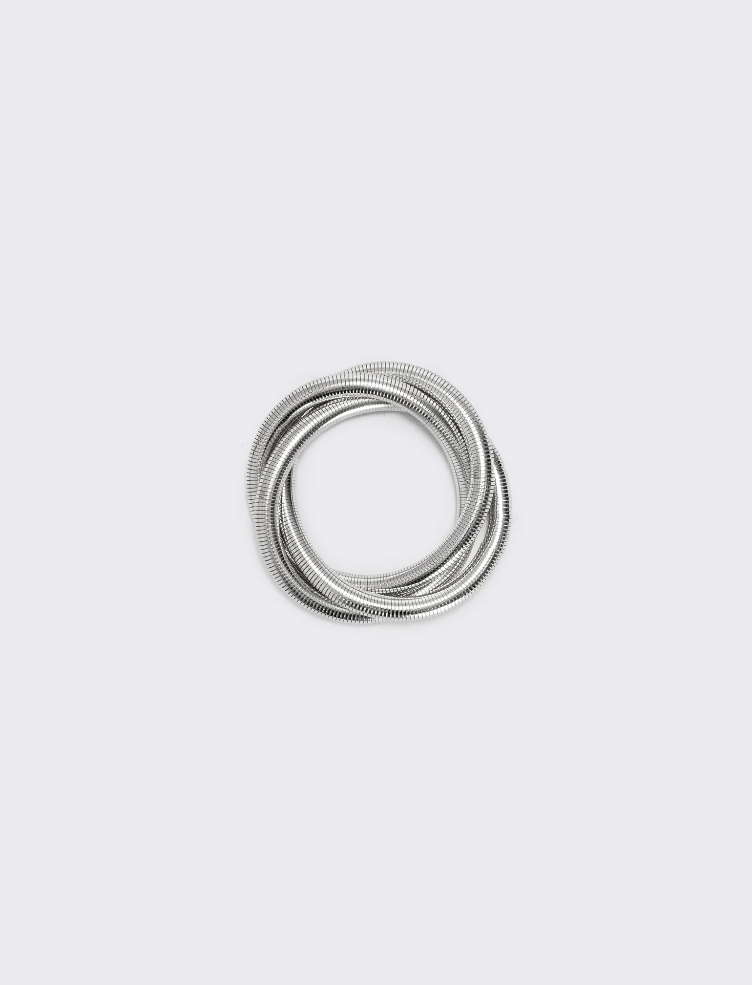 Bracciale elastico tre fili intrecciati - Argento