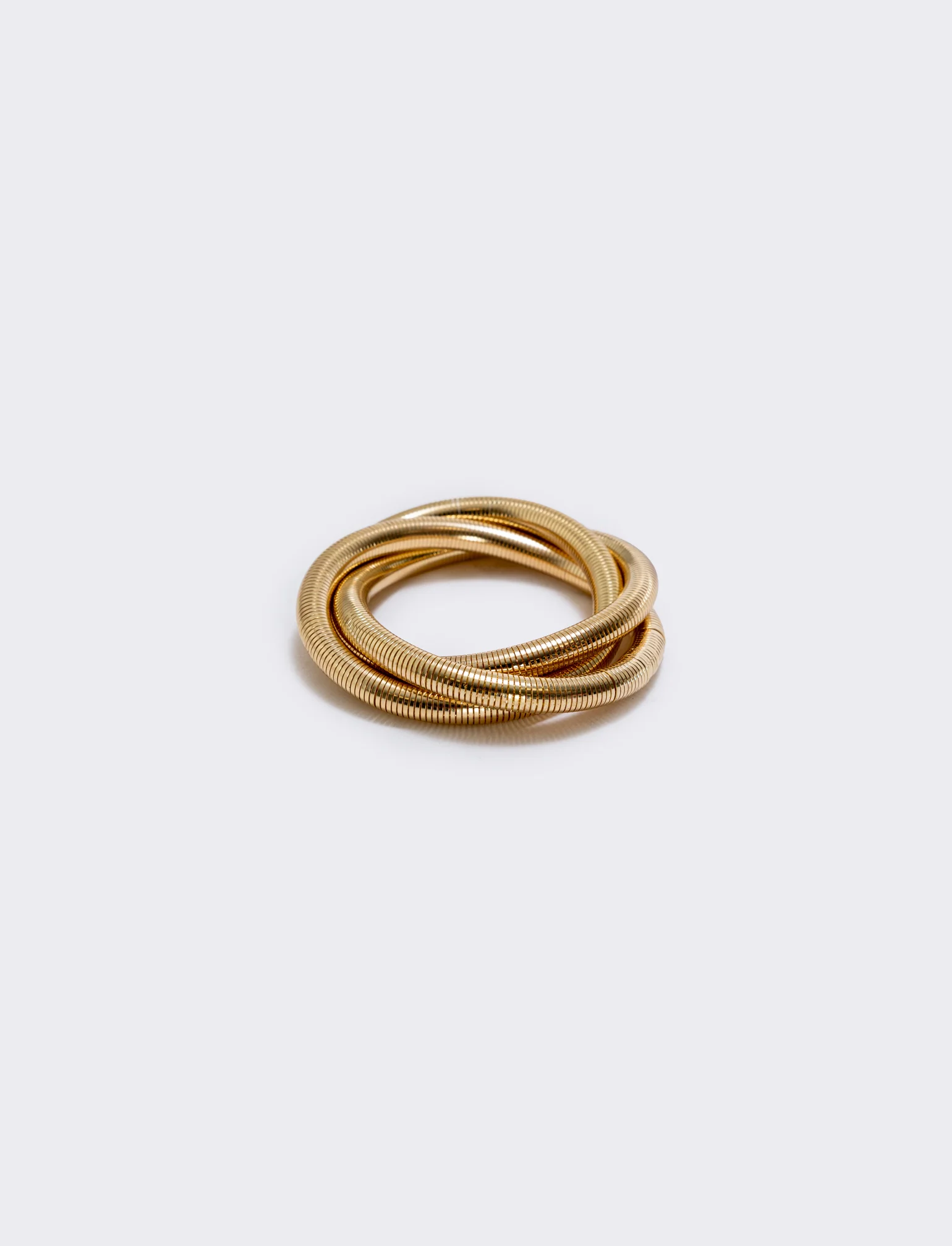 Bracciale elastico tre fili intrecciati - Oro - Image 2