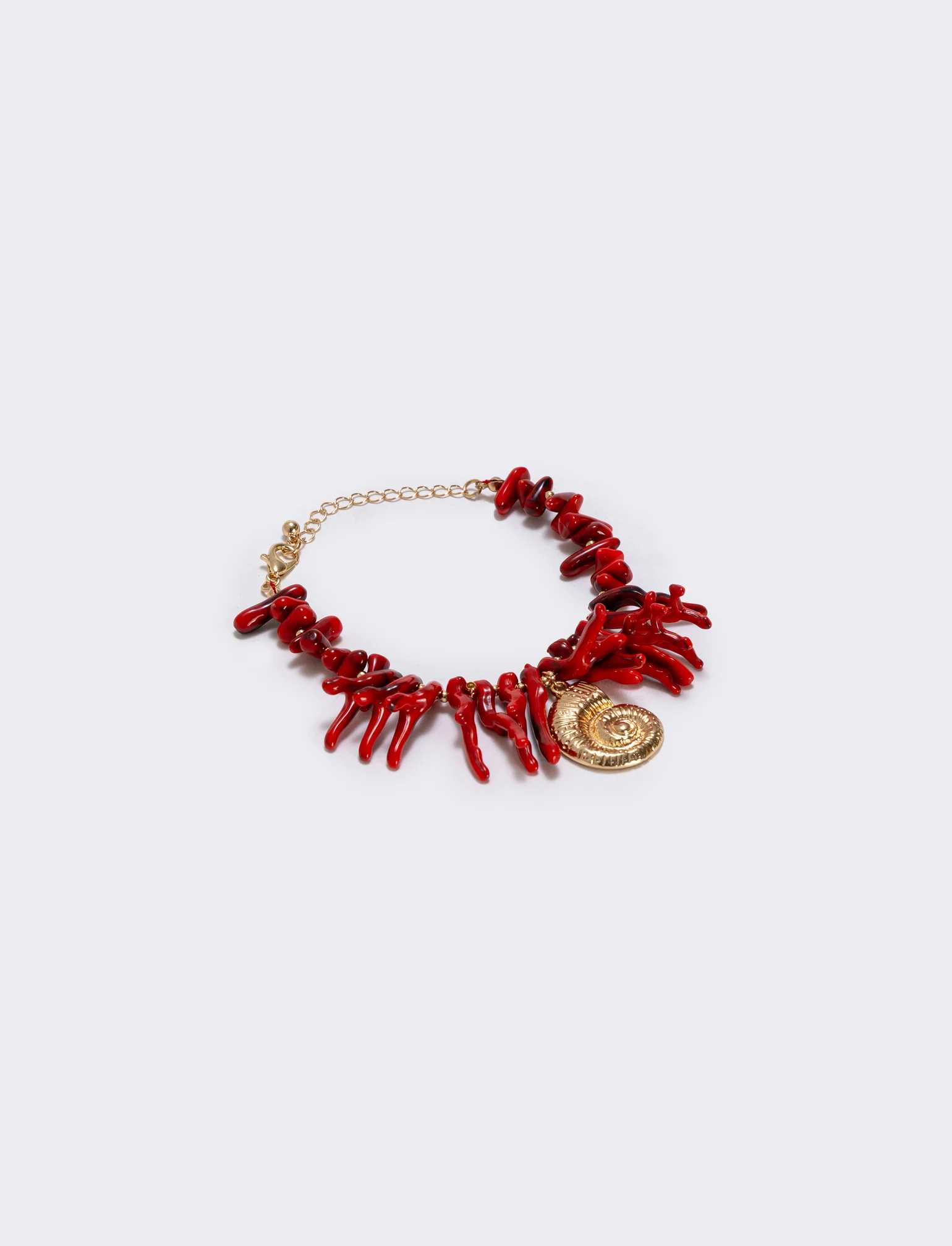 Bracciale in coralli e conchiglia - Rosso - Image 2