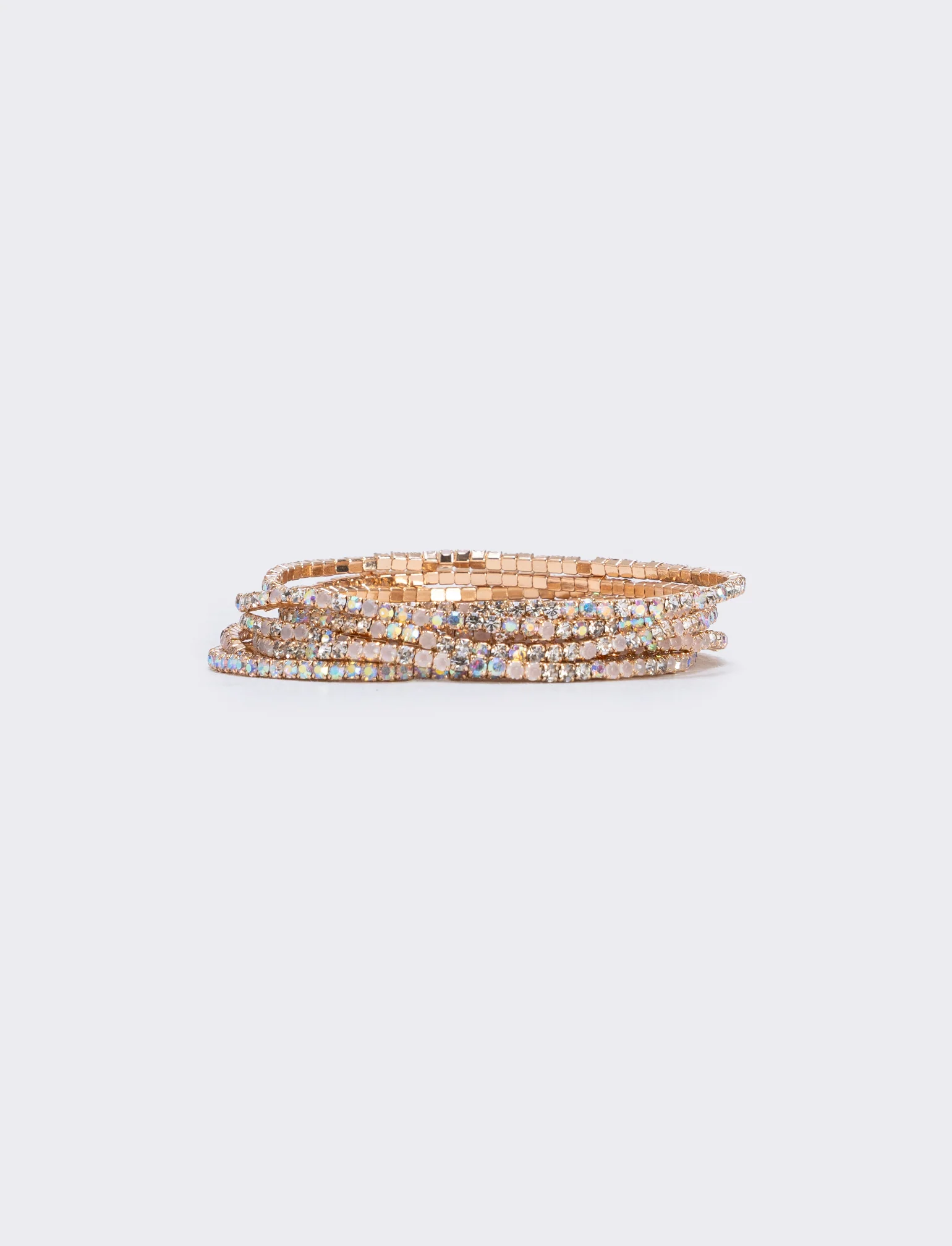 Bracciale multi fili con strass elegante - Trasparente