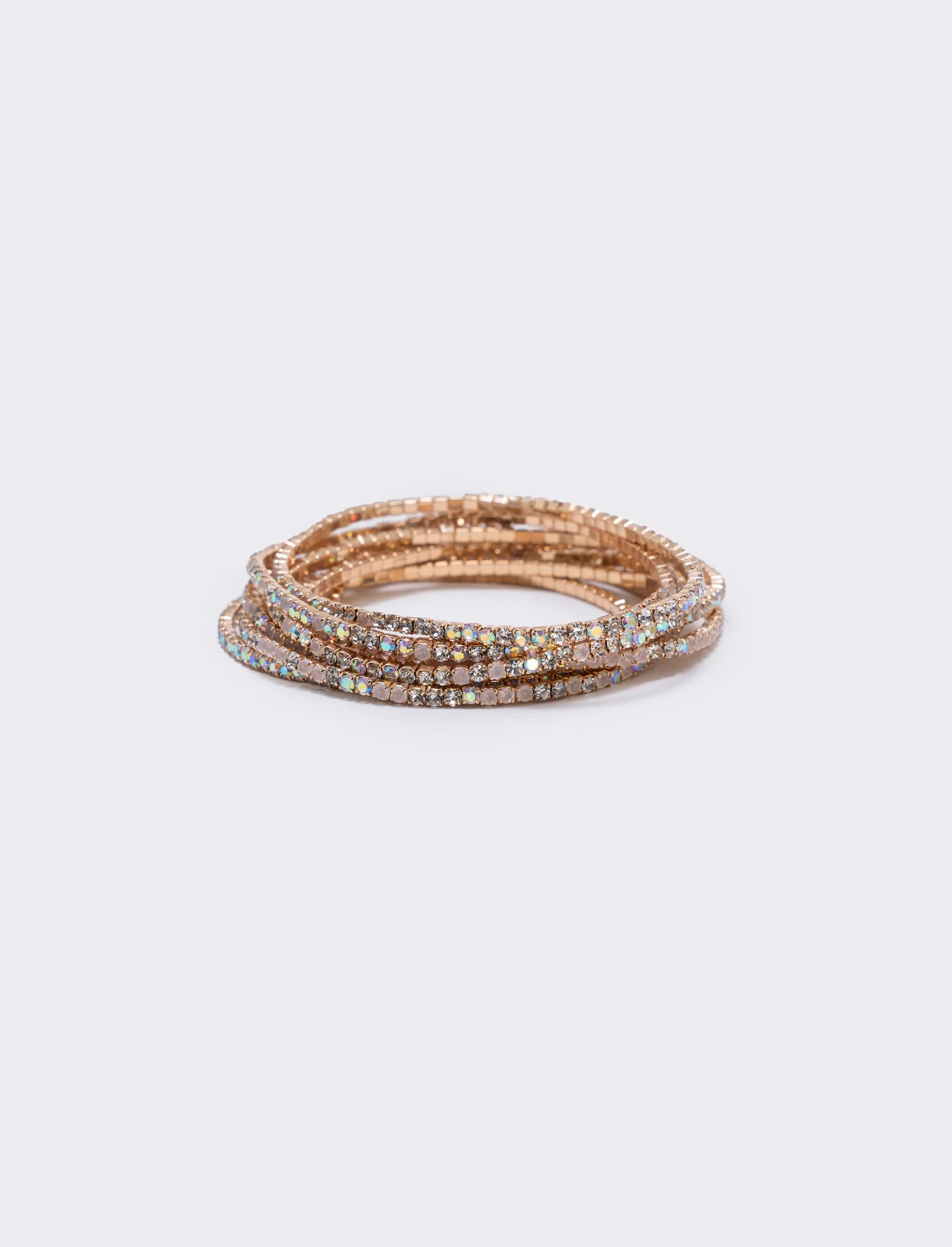Bracciale multi fili con strass elegante - Trasparente - Image 2