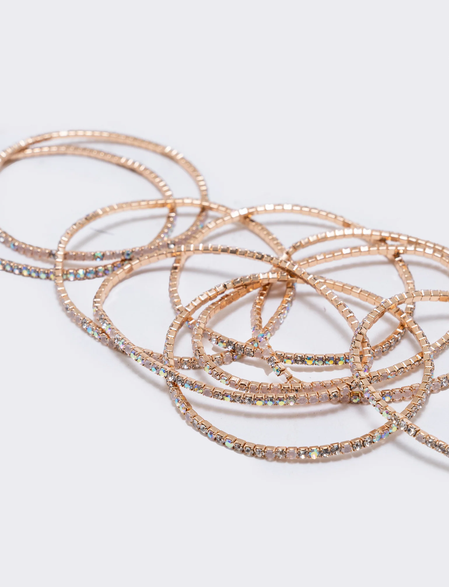 Bracciale multi fili con strass elegante - Trasparente - Image 3
