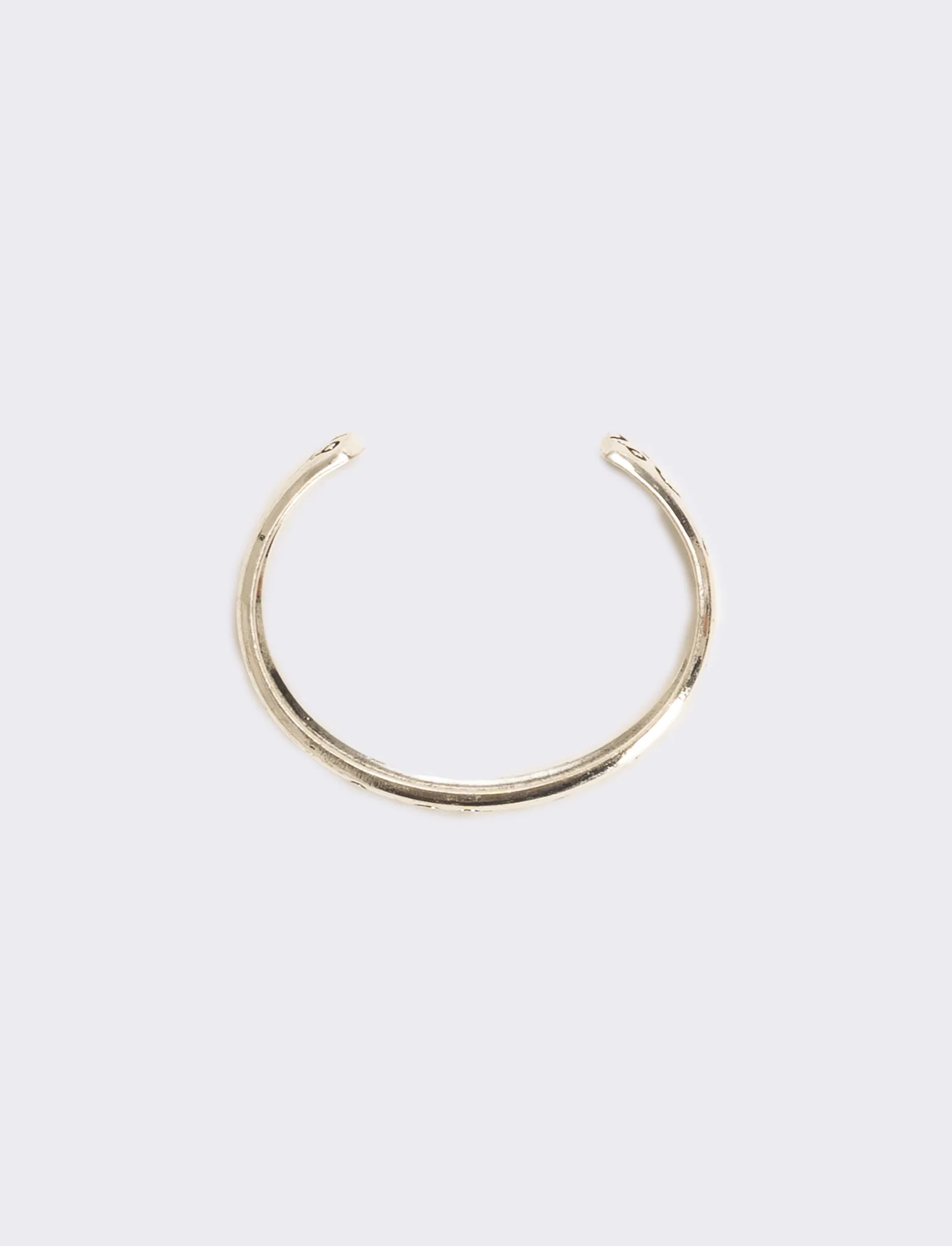 Bracciale rigido bombato con dettagli - Argento