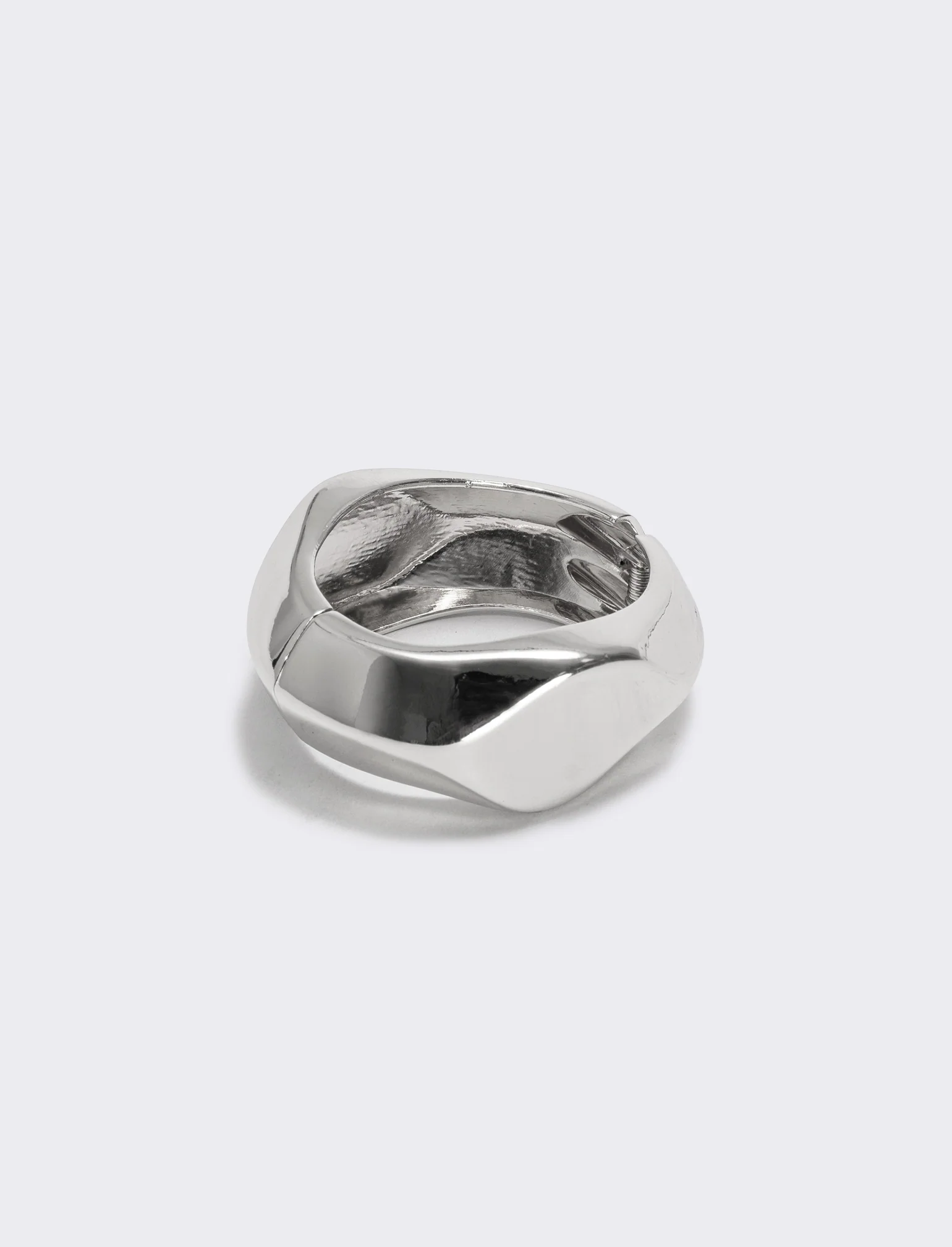 Bracciale rigido doppio martellato - Argento - Image 2