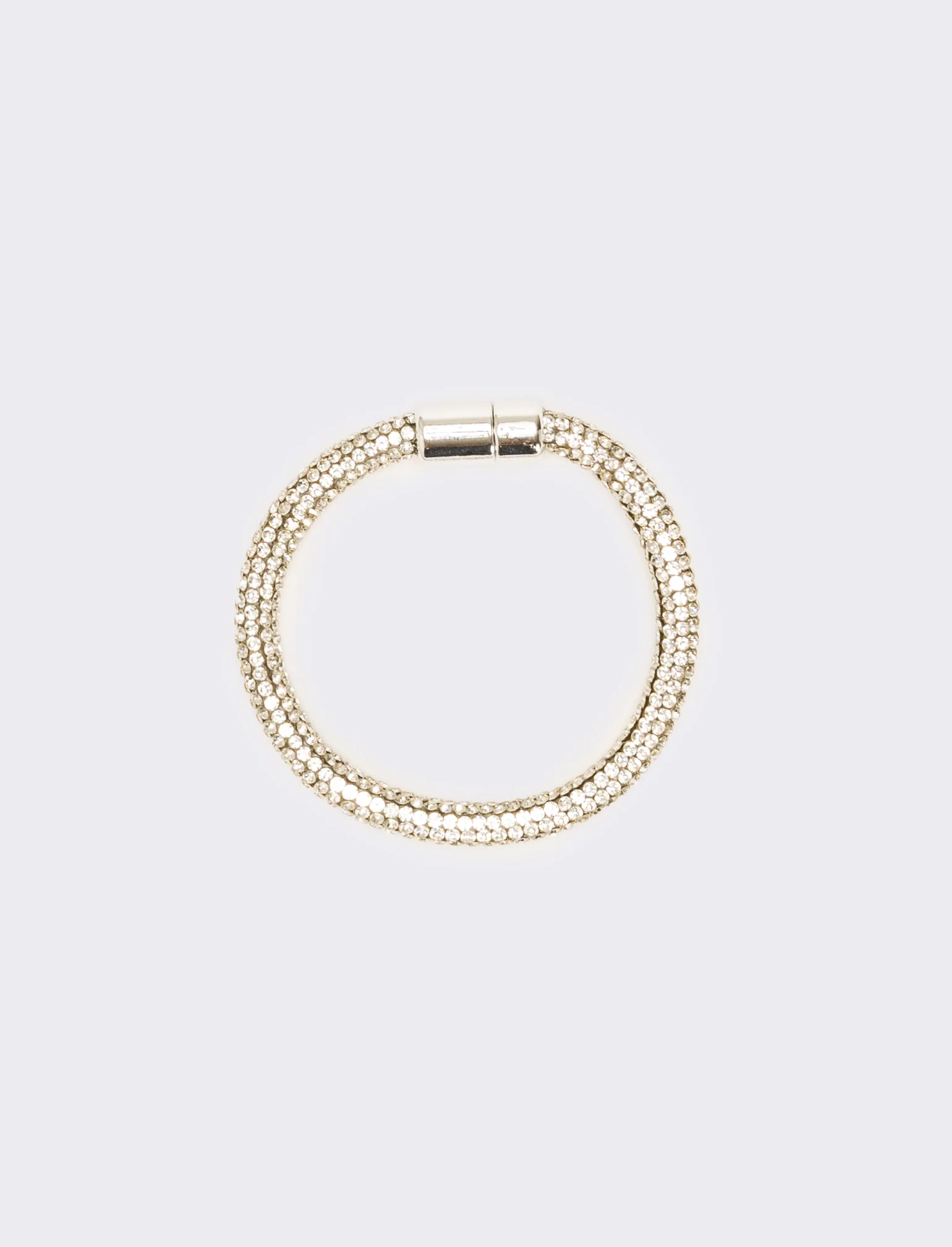Bracciale strass chiusura a calamita - Argento