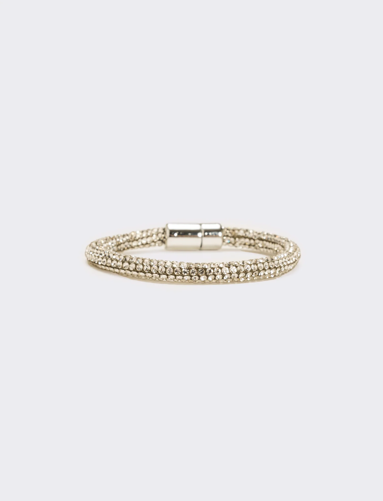 Bracciale strass chiusura a calamita - Argento - Image 2
