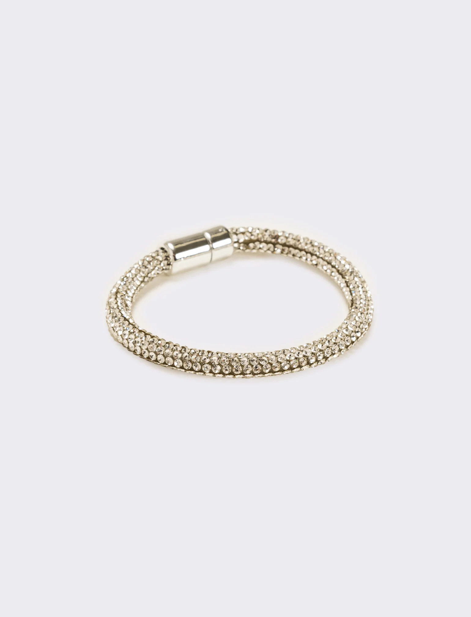 Bracciale strass chiusura a calamita - Argento - Image 3