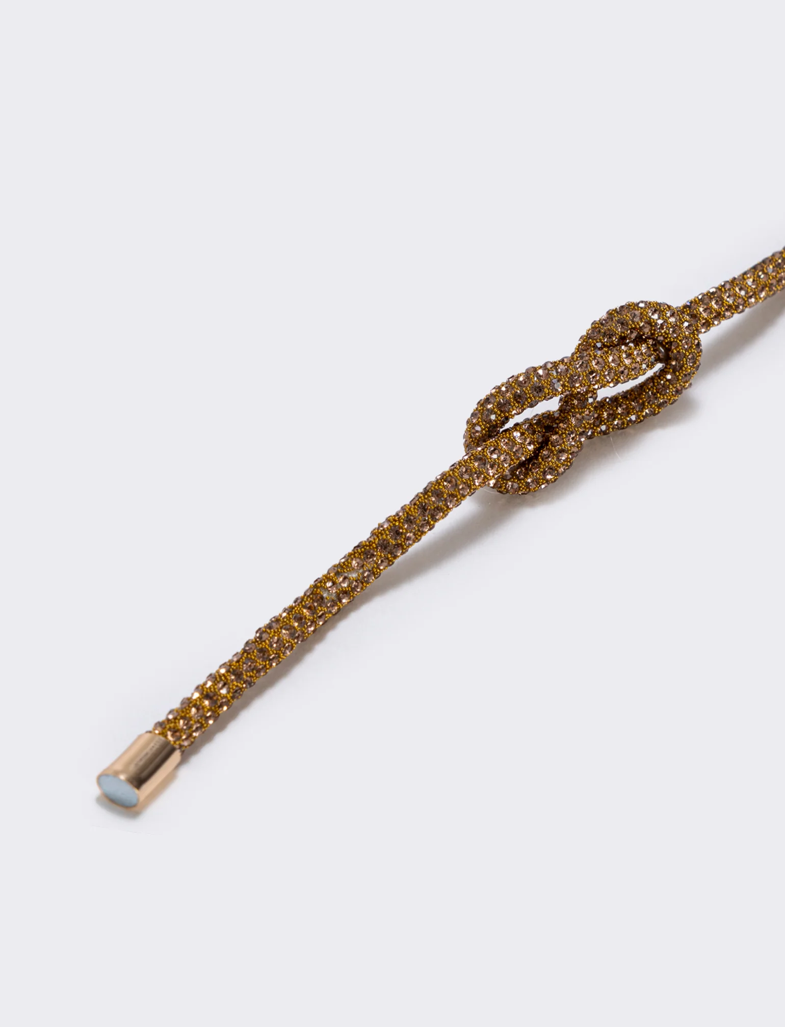 Bracciale strass con nodo tubolare - Marrone - Image 2