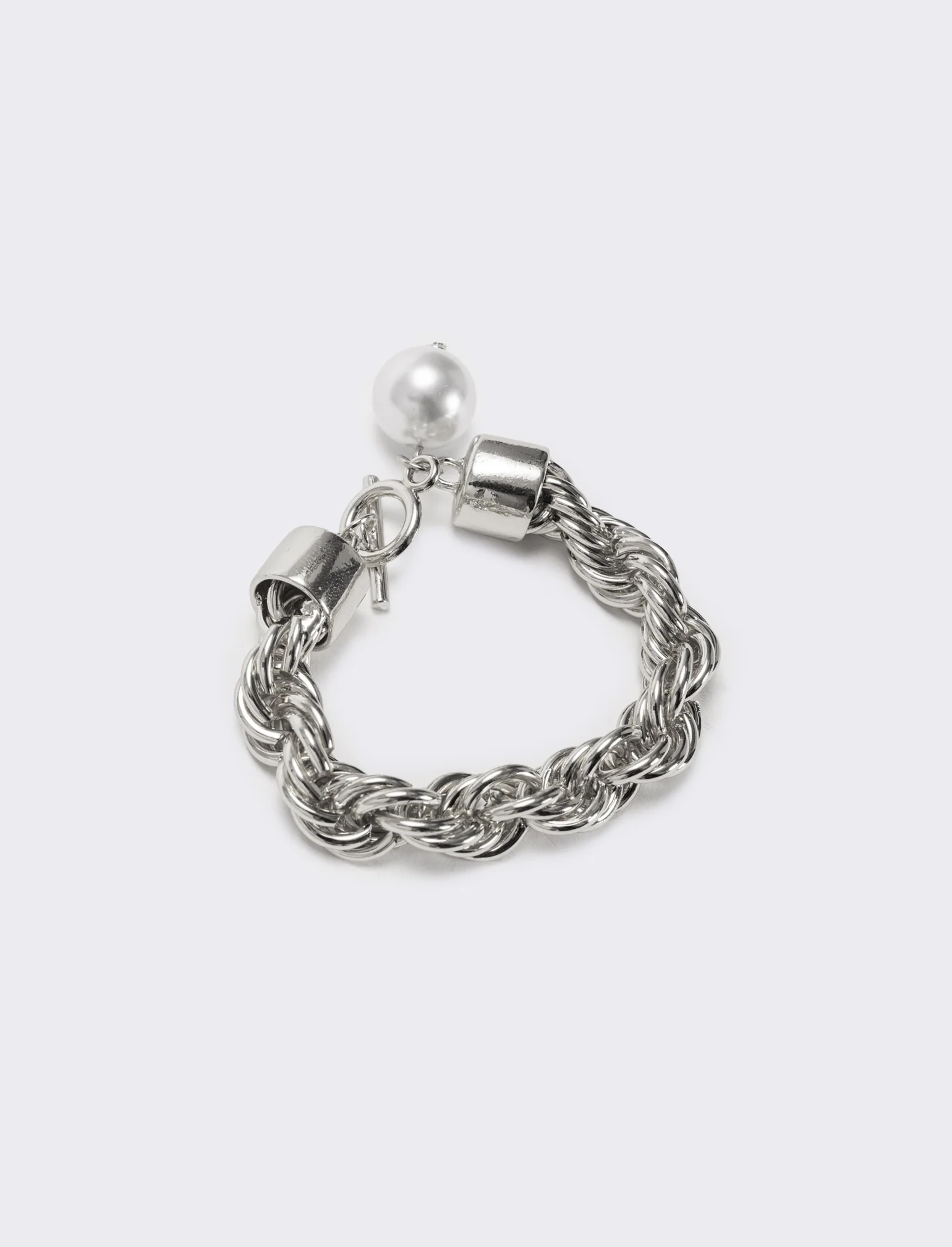 Bracciale torciglione con perla - Argento - Image 2