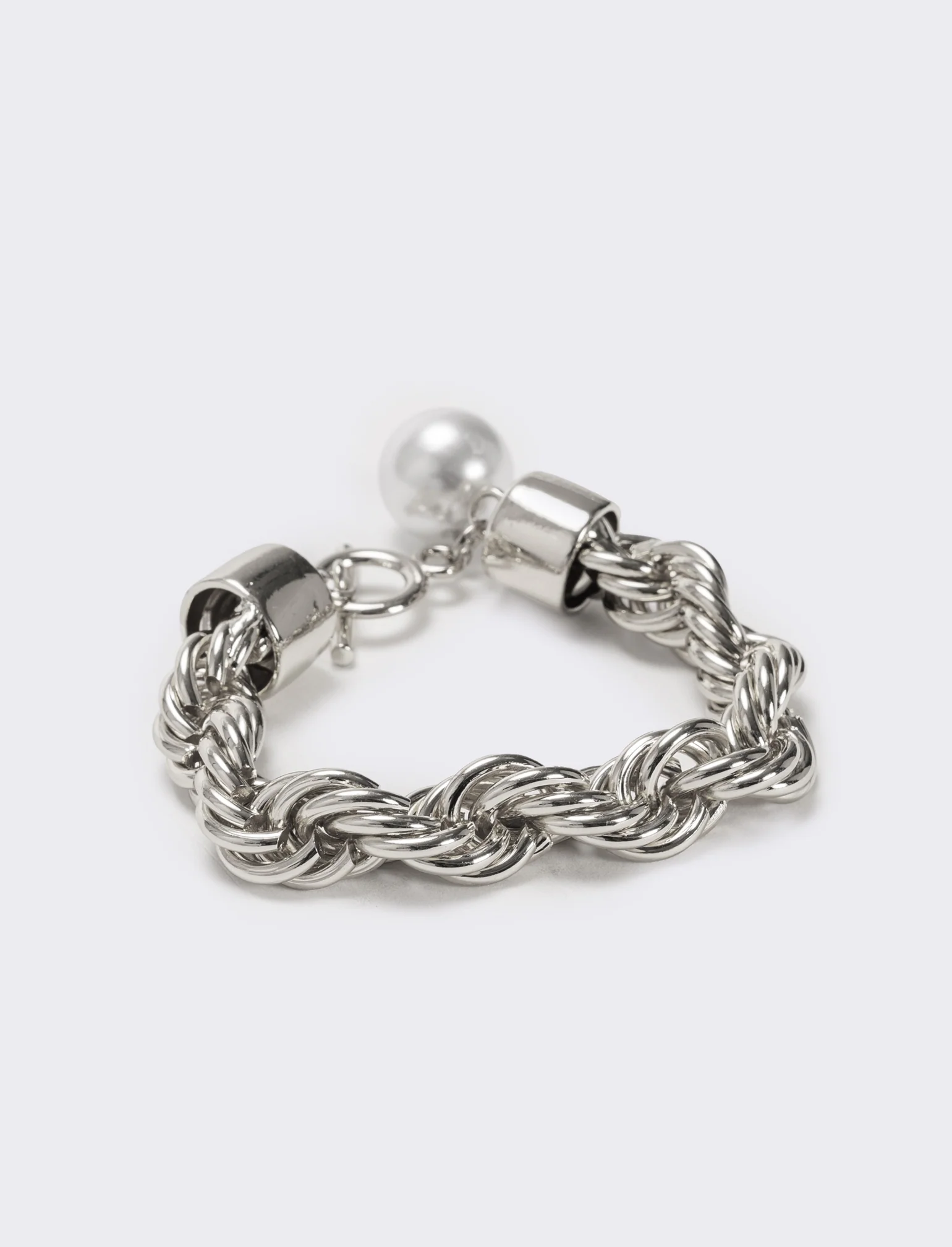 Bracciale torciglione con perla - Argento - Image 3