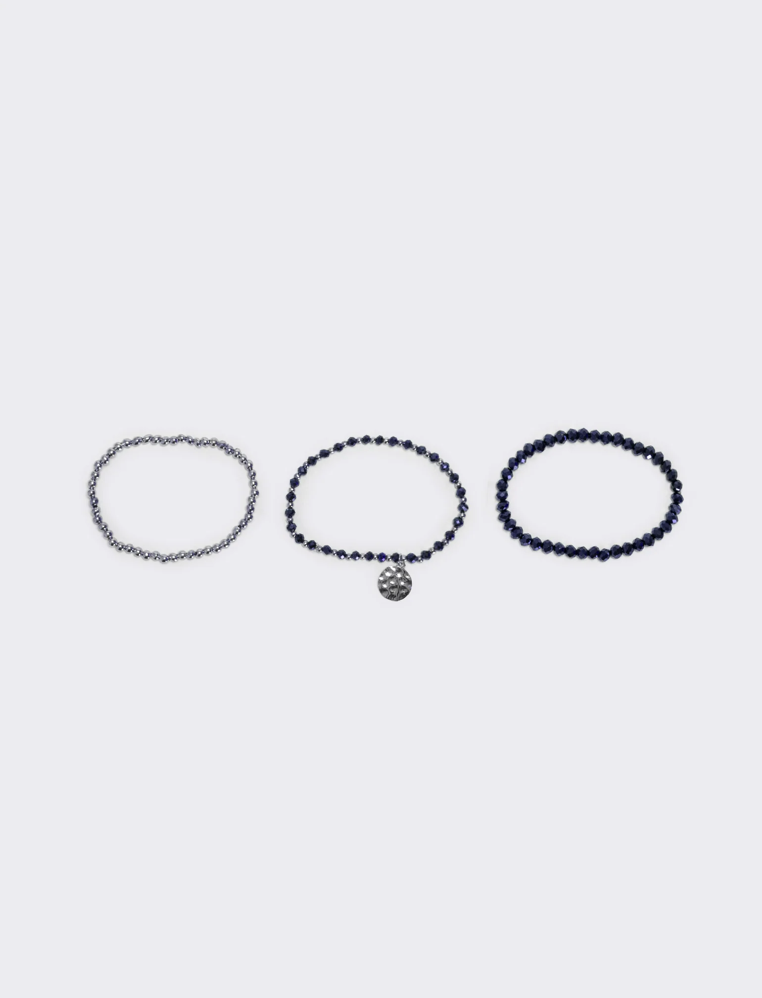 Bracciale tre fili con medaglina - Blu - Image 2